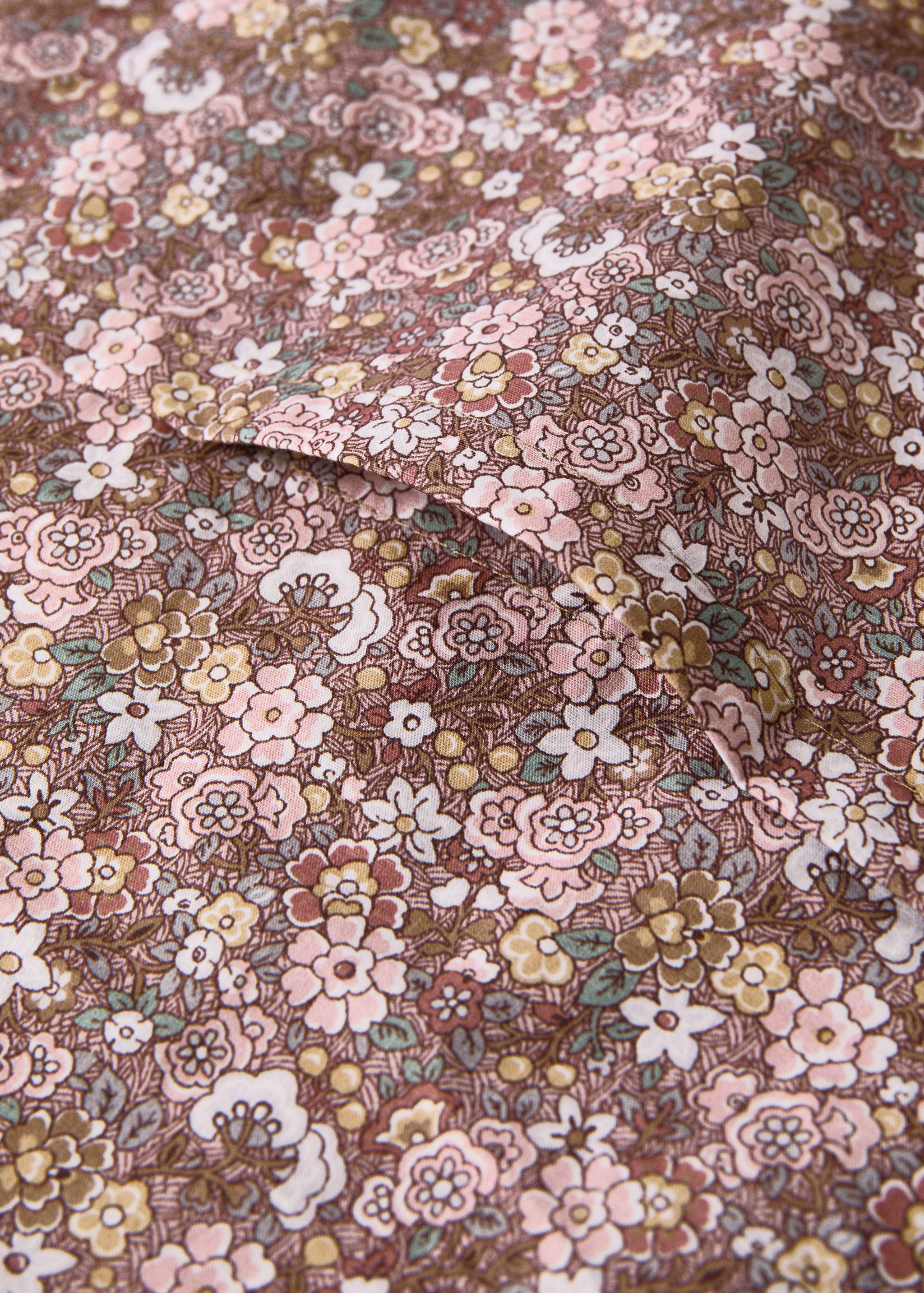 Percale cotton duvet cover with small floral print for cot - Details of the article 1