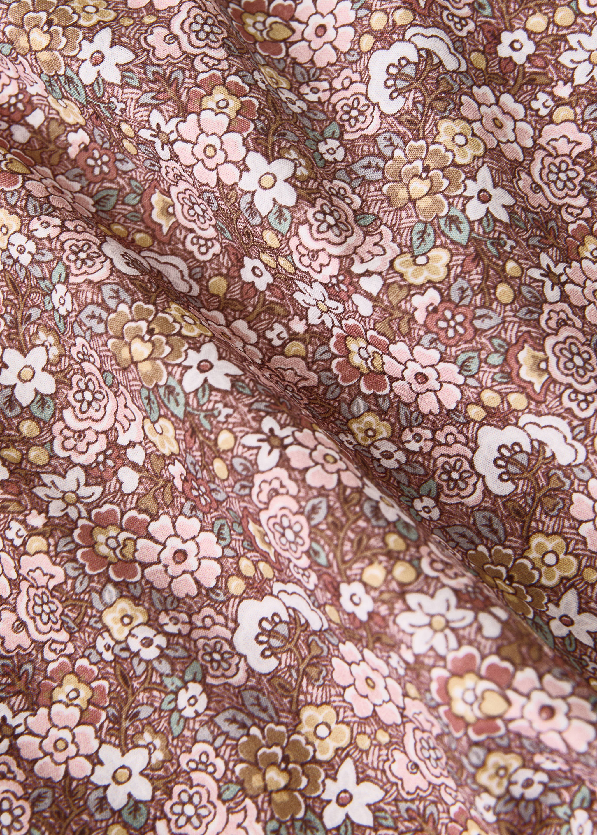 Percale cotton fitted sheet with small floral print for cot - Details of the article 2