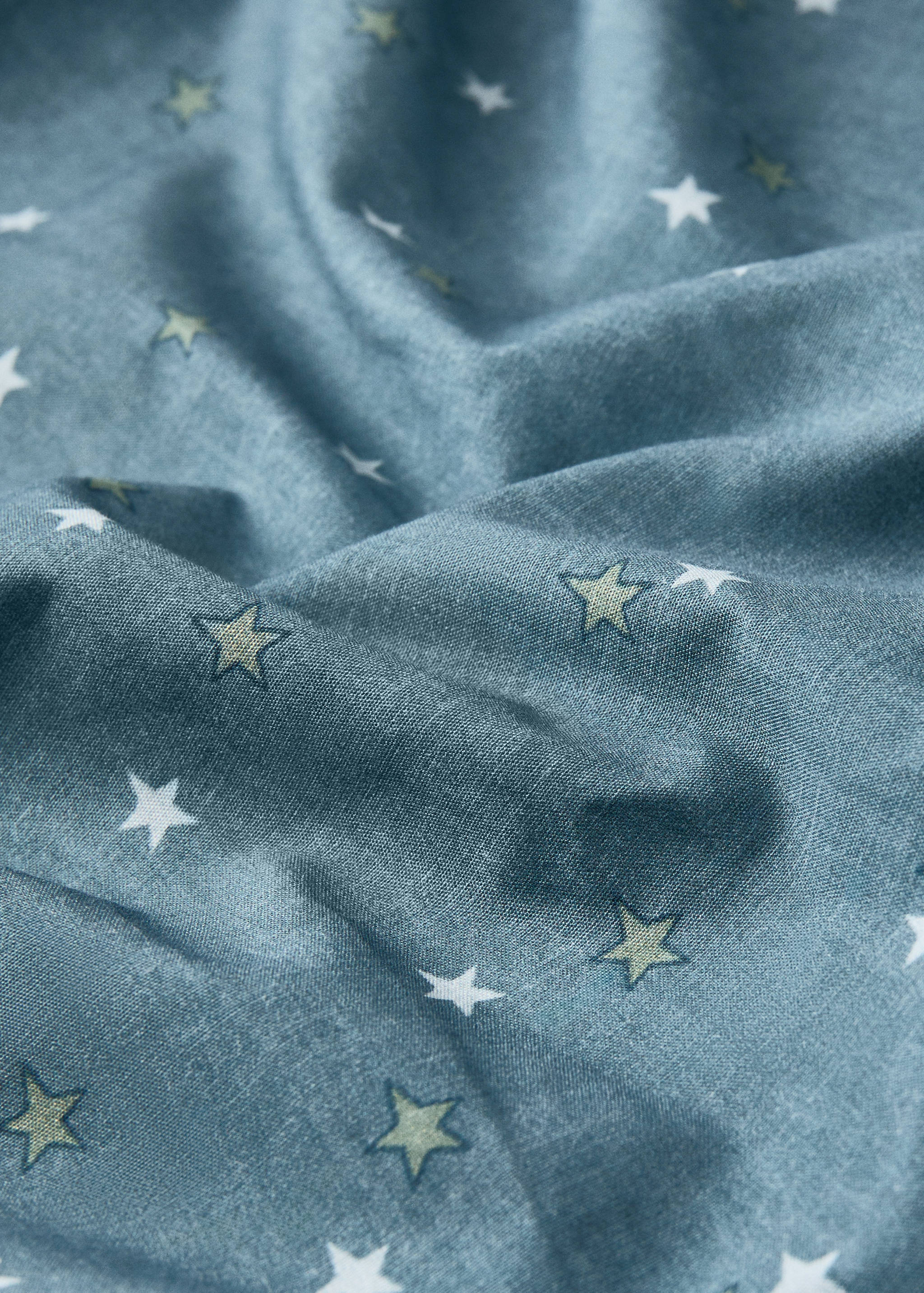 Percale cotton fitted sheet with star print for cot - Details of the article 2