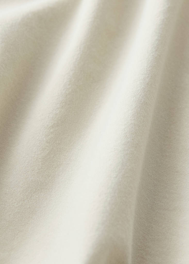 Washed cotton double-stitched top sheet for cot — Pastel Green