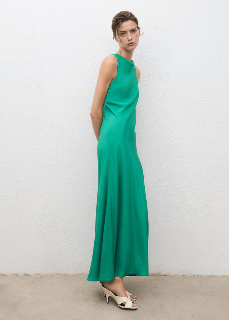 Long satin dress — Green