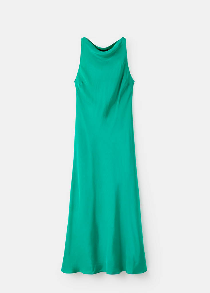 Long satin dress — Green