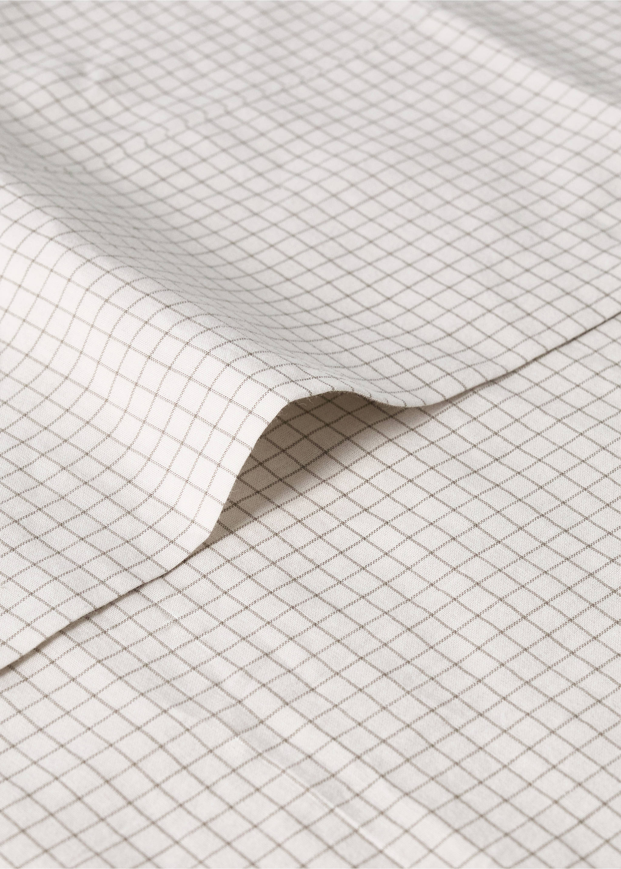 Cotton mini-check bed sheet and pillow set for cot - Details of the article 1, Ecru. Ref: 17081566-00.