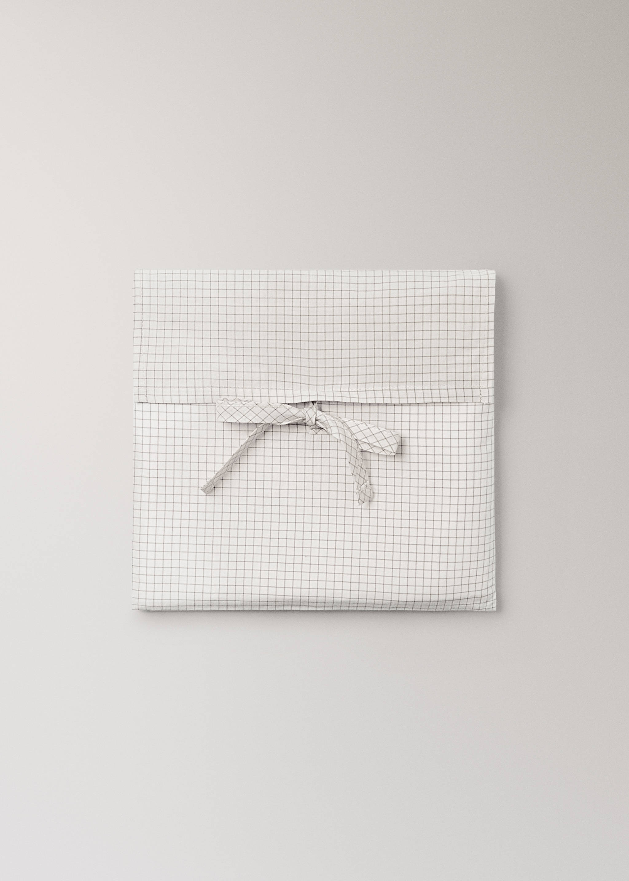 Cotton mini-check bed sheet and pillow set for cot - Details of the article 2