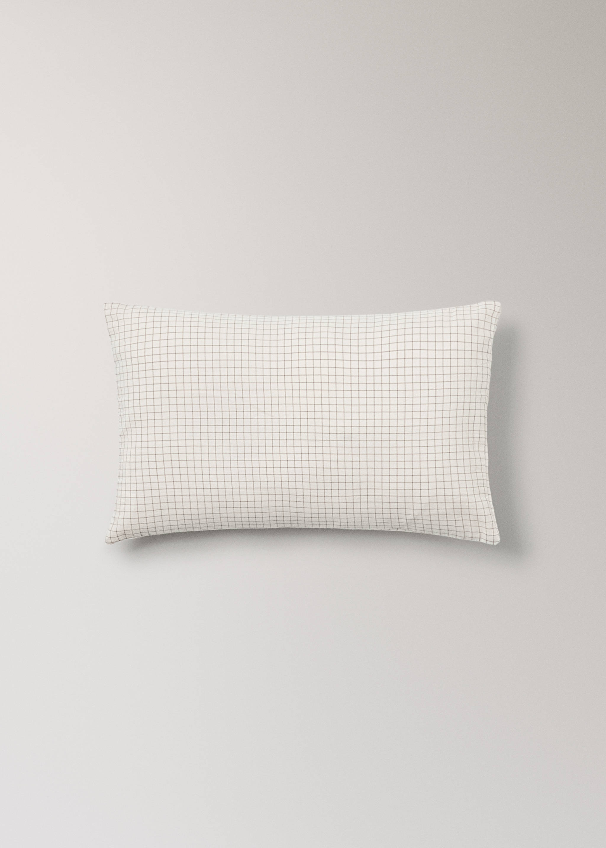 Cotton mini-check bed sheet and pillow set for cot - Details of the article 3