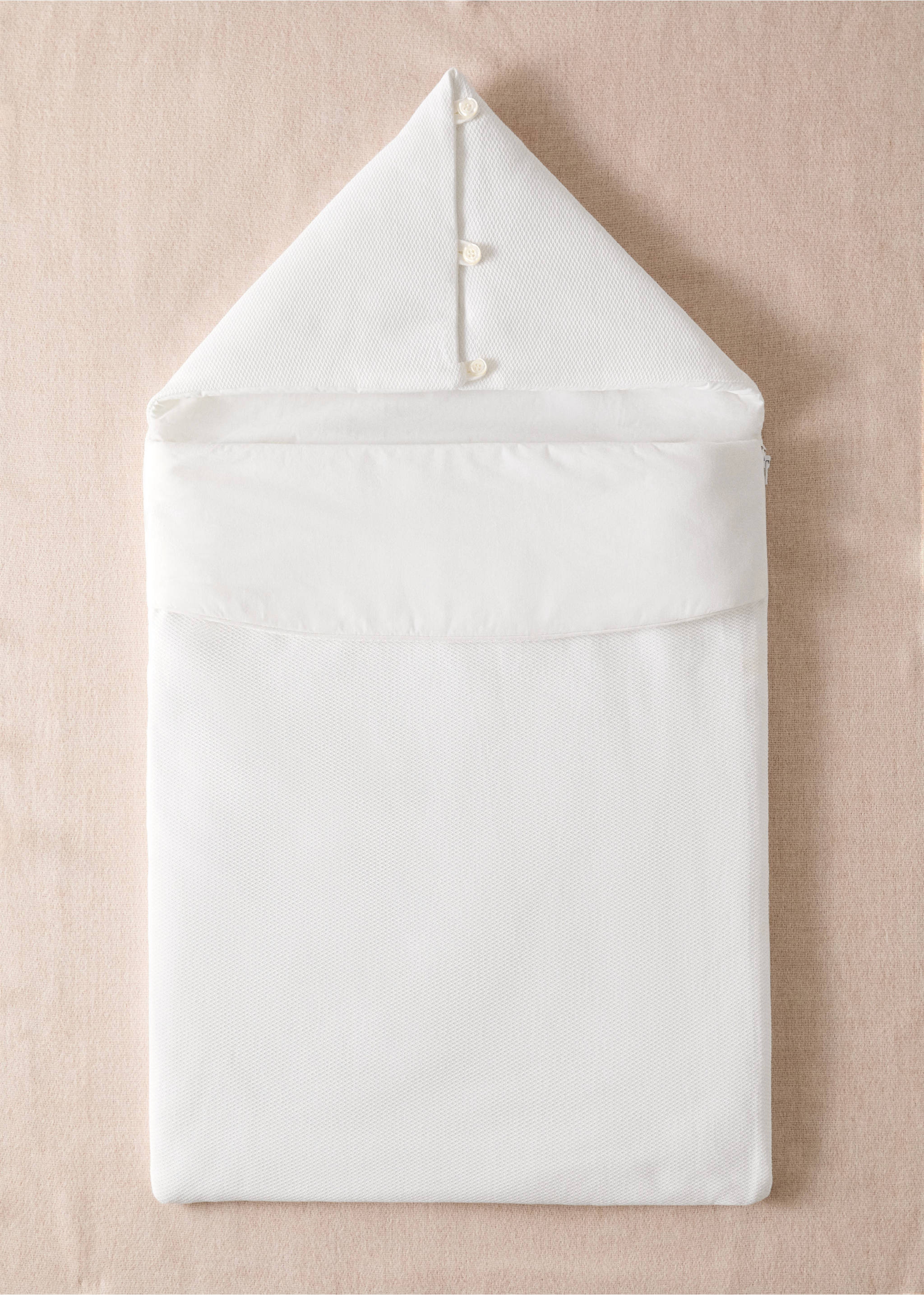 Cotton casual coat with zip detail - General plane, White. Ref: 17081567-00.