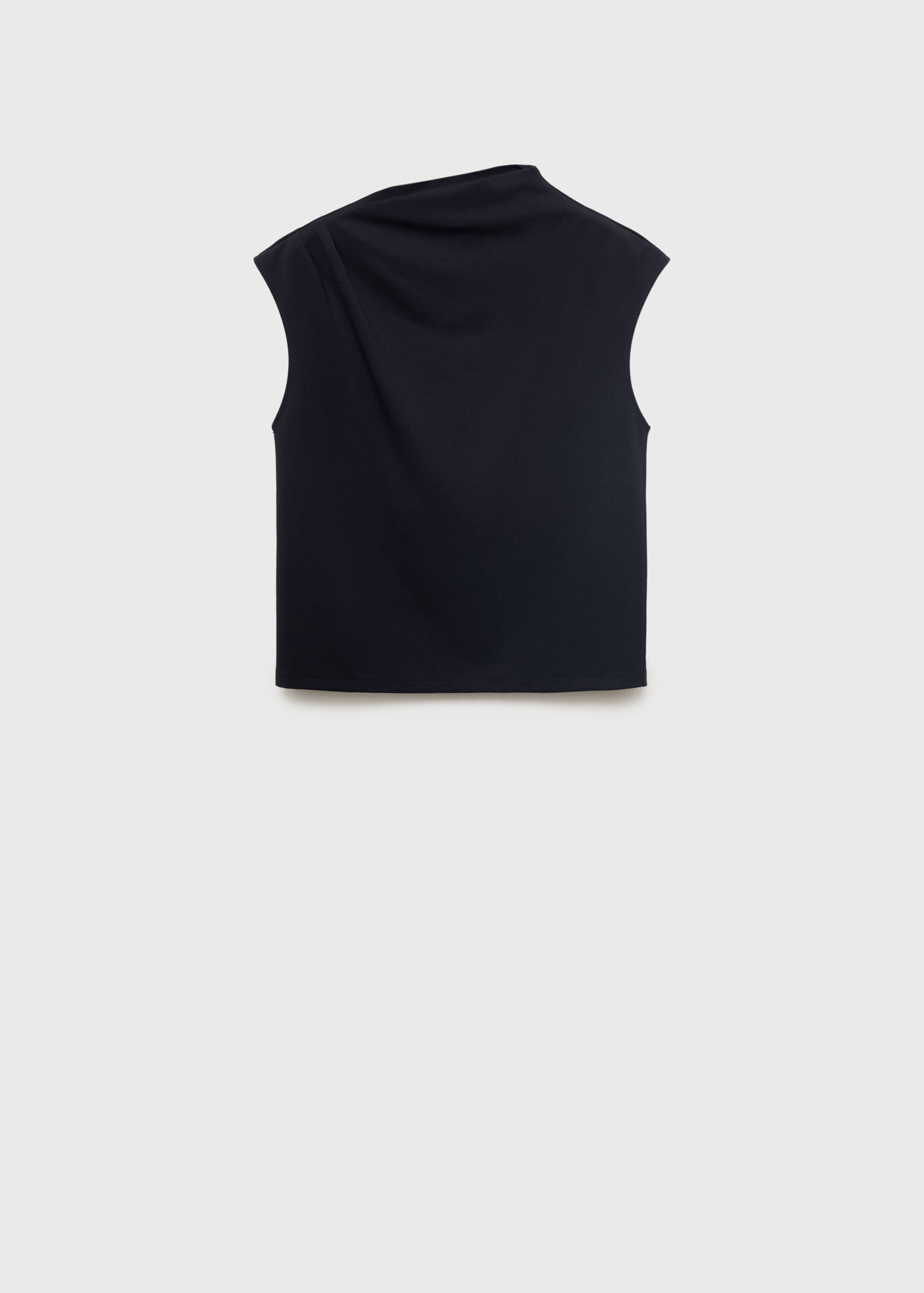 Tricou cu guler asimetric și fronseuri - Articol fără model