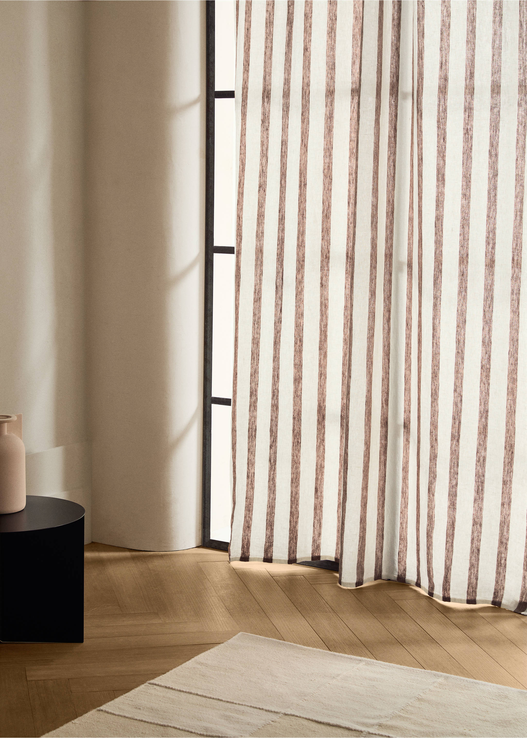 Children's curtain with woven stripe, medium opaqueness - General plane, Sand. Ref: 17081586-00.