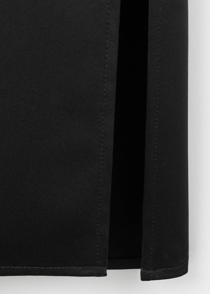 Midi-dress with waist tie — Black