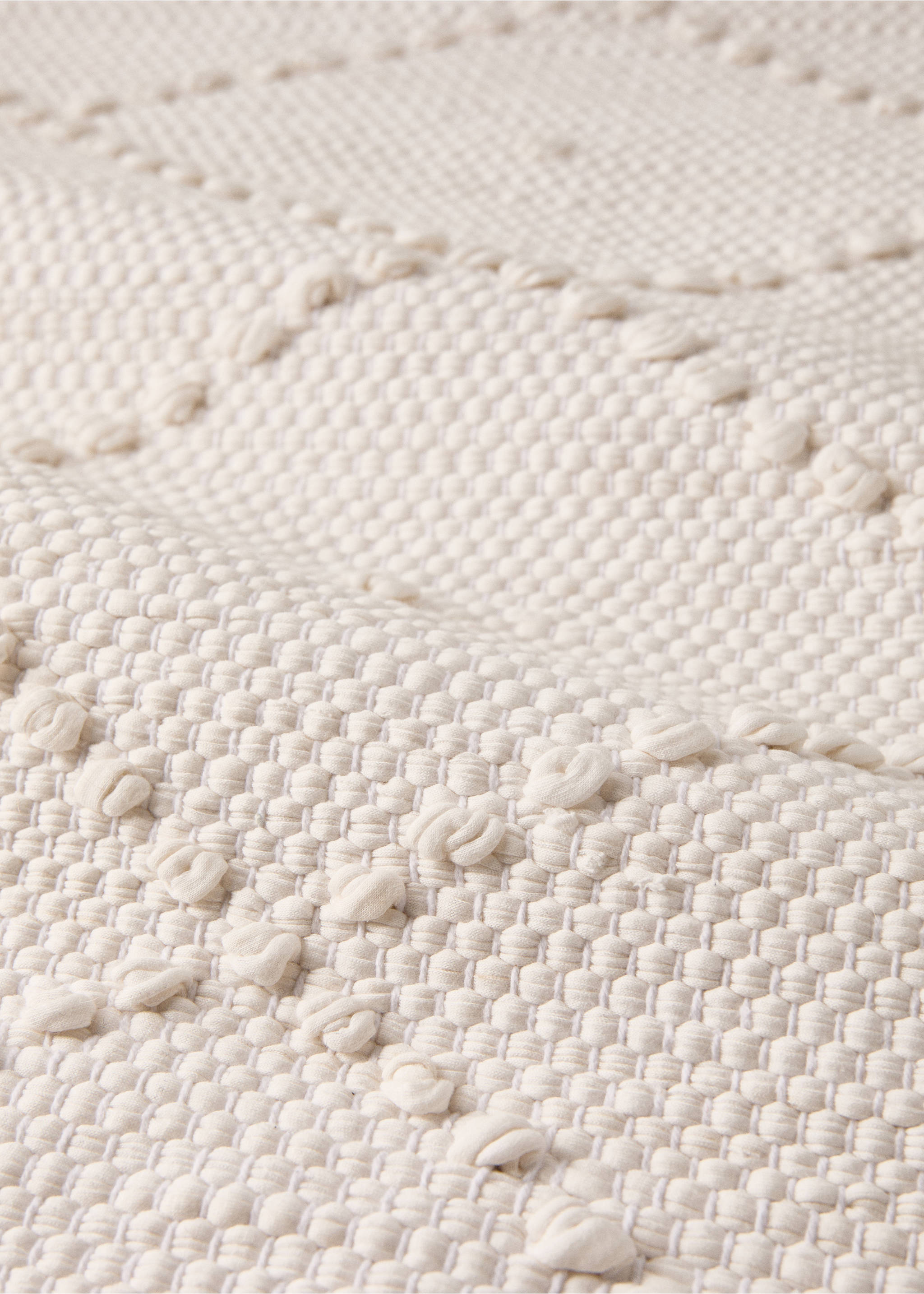 Catifa infantil cotó rombes pompó - Detall de l'article 2, Blanc trencat. Ref: 17081588-00.