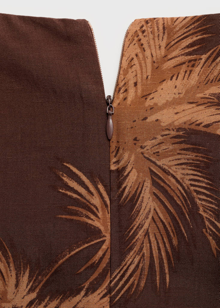 Lyocell jumpsuit with cut-out and knot detail — Brown