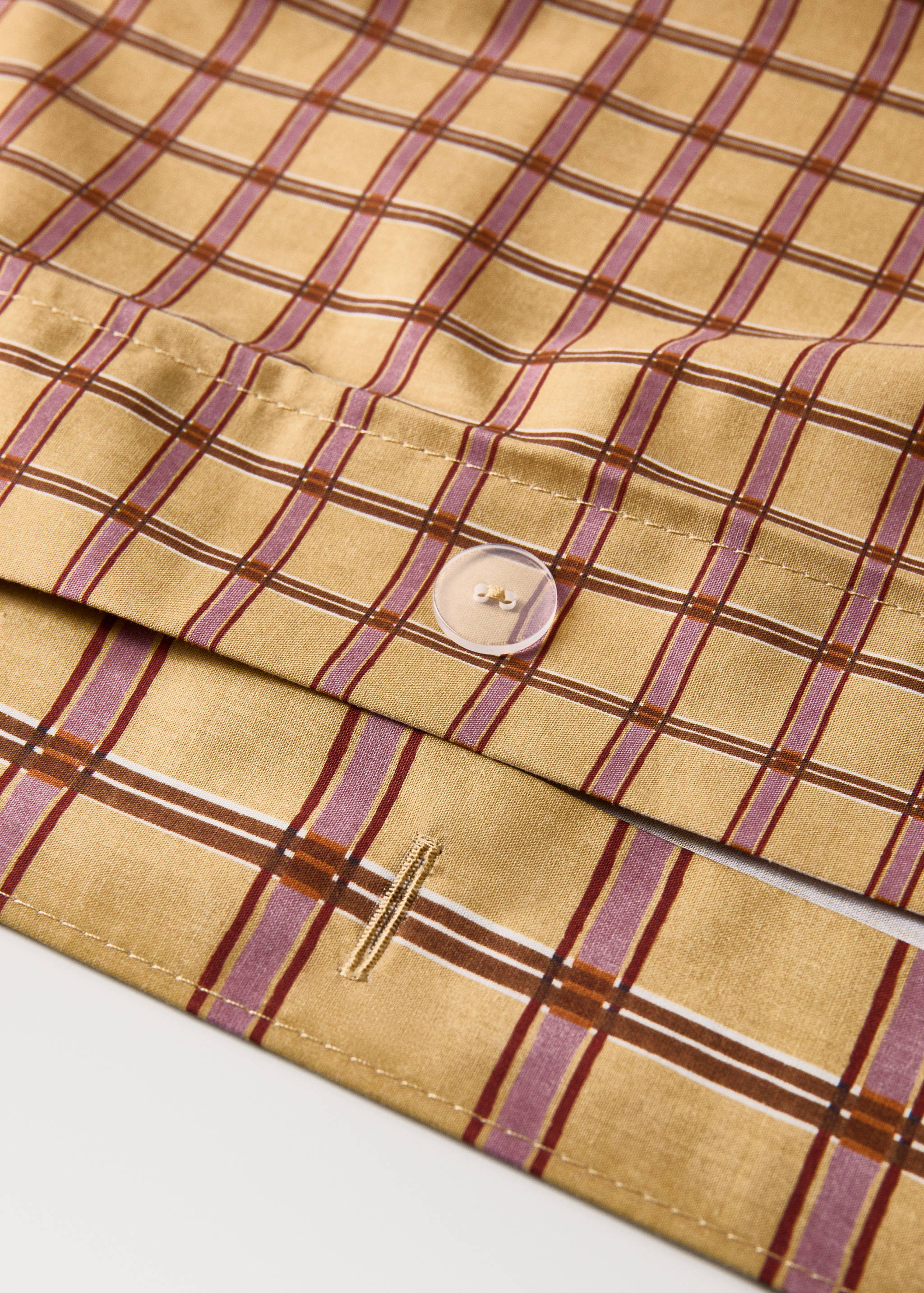 Dwustronna dziecięca poszwa na kołdrę z bawełnianego perkalu w kratkę na łóżko 90 cm - Szczegóły artykułu 1