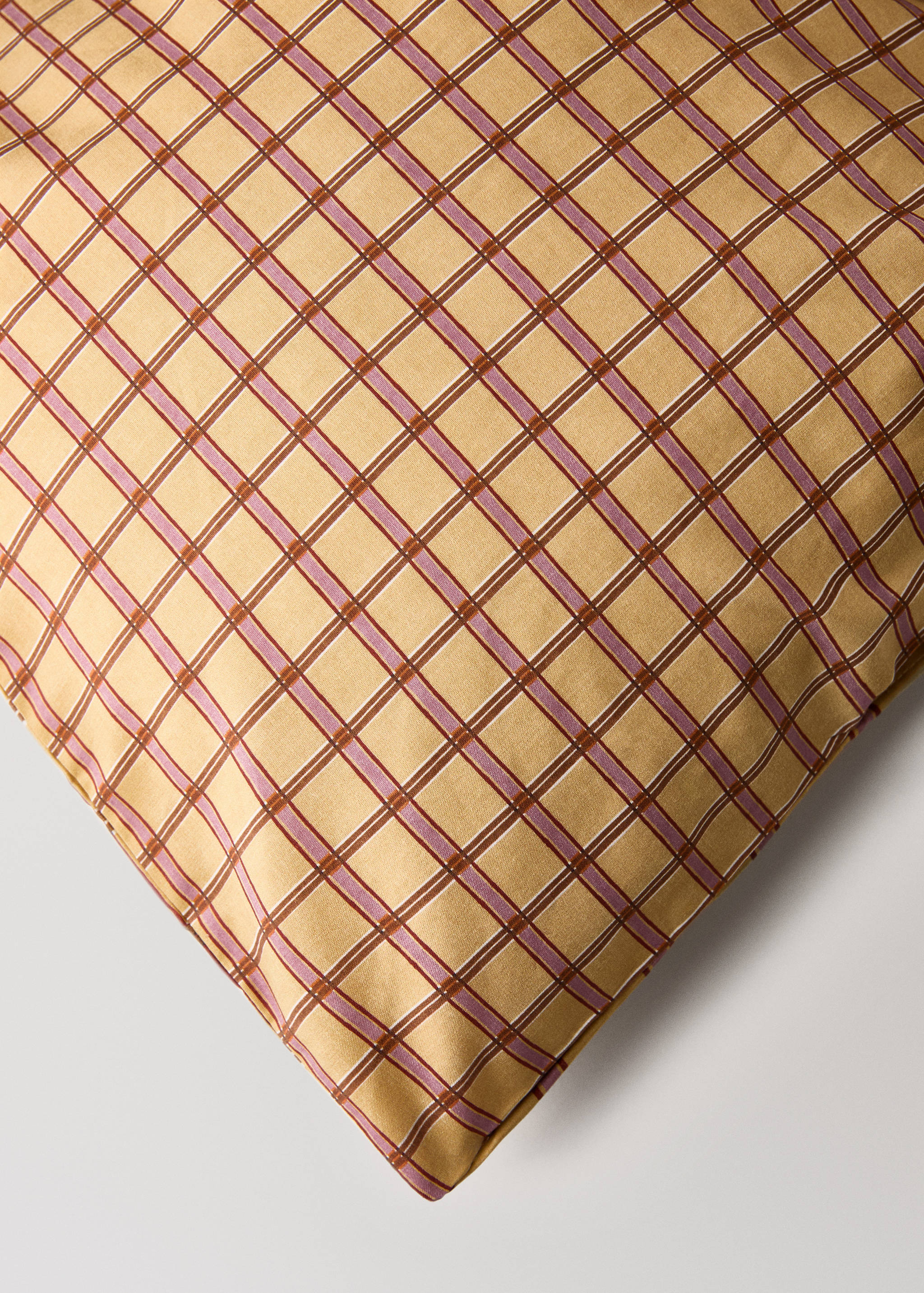 Dwustronna dziecięca poszwa na kołdrę z bawełnianego perkalu w kratkę na łóżko 90 cm - Szczegóły artykułu 3