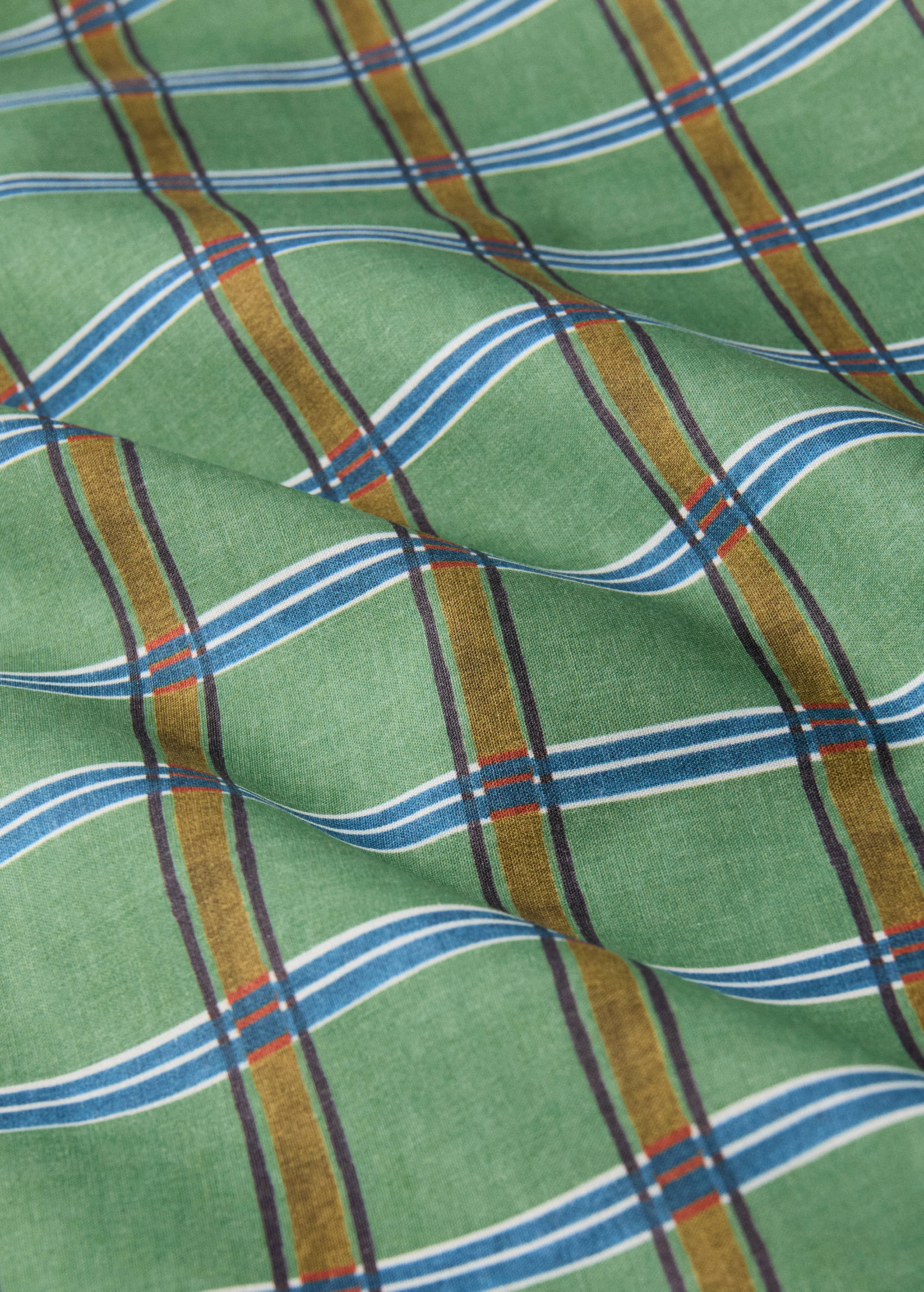 Dwustronna dziecięca poszwa na kołdrę z bawełnianego perkalu w kratkę na łóżko 90 cm - Szczegóły artykułu 2