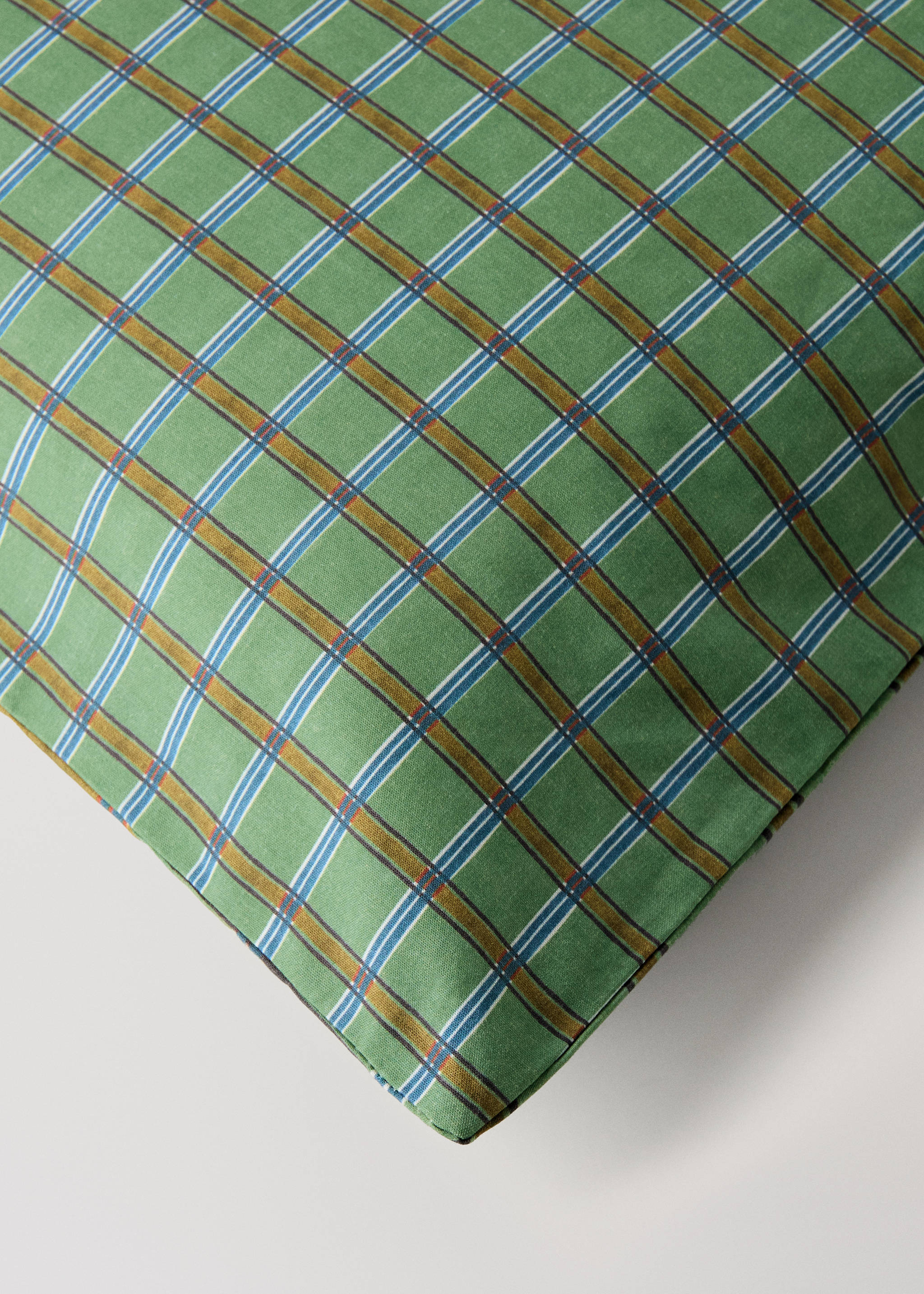 Dwustronna dziecięca poszwa na kołdrę z bawełnianego perkalu w kratkę na łóżko 90 cm - Szczegóły artykułu 3