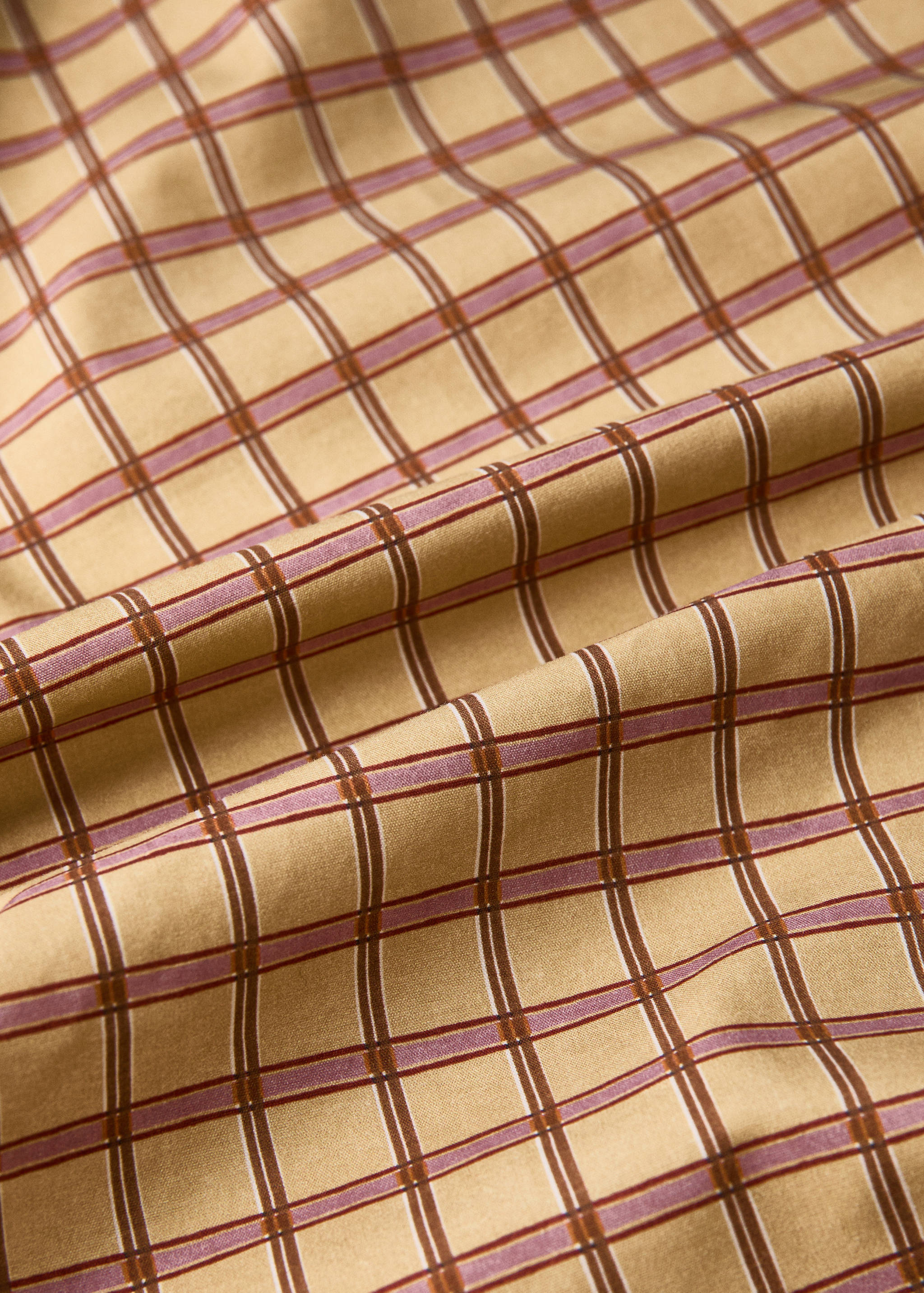 Prześcieradło z bawełnianego perkalu w kratkę na łóżko 90 cm - Szczegóły artykułu 2