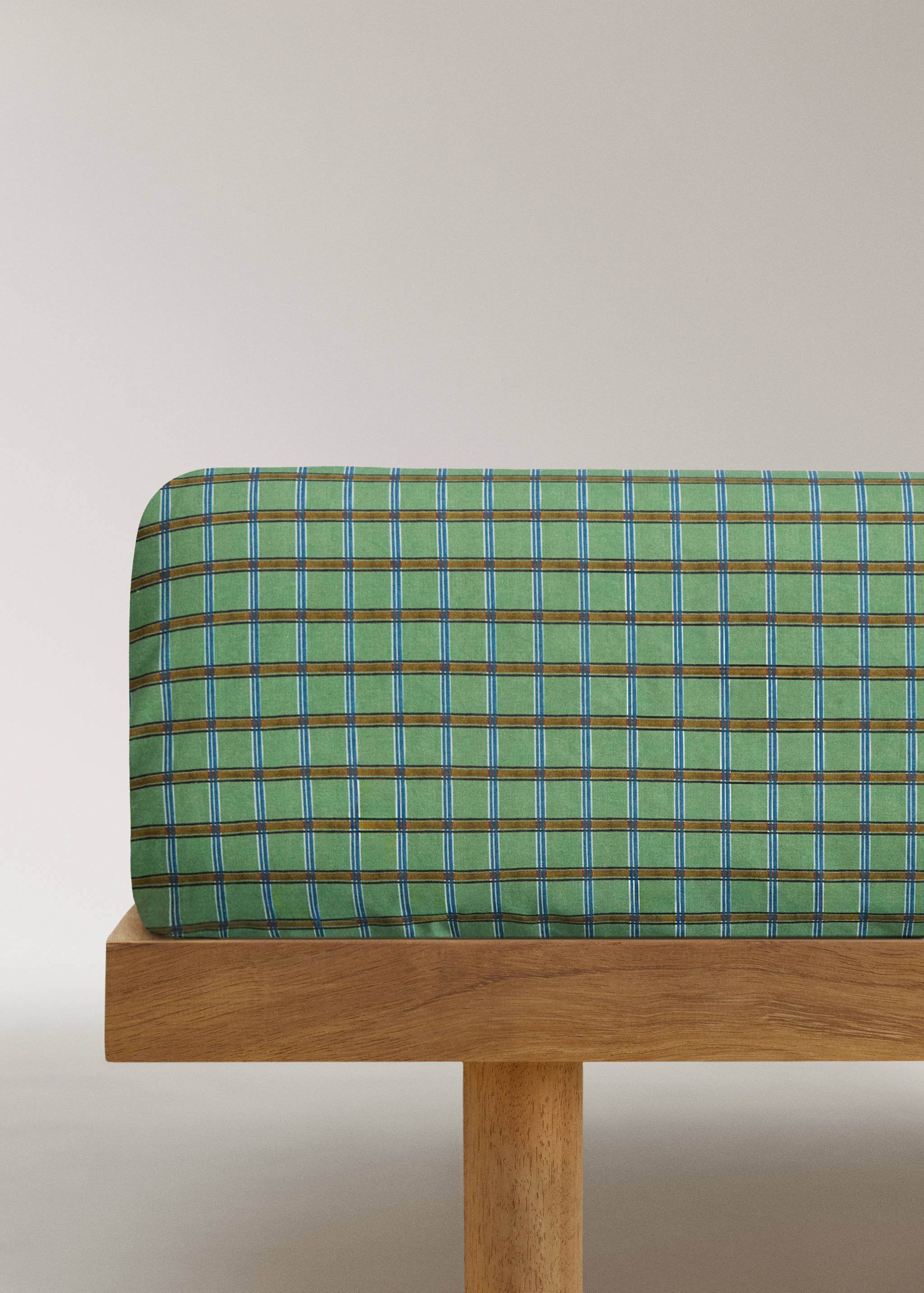 Drap-housse percale de coton à carreaux lit 90 cm - Article sans modèle