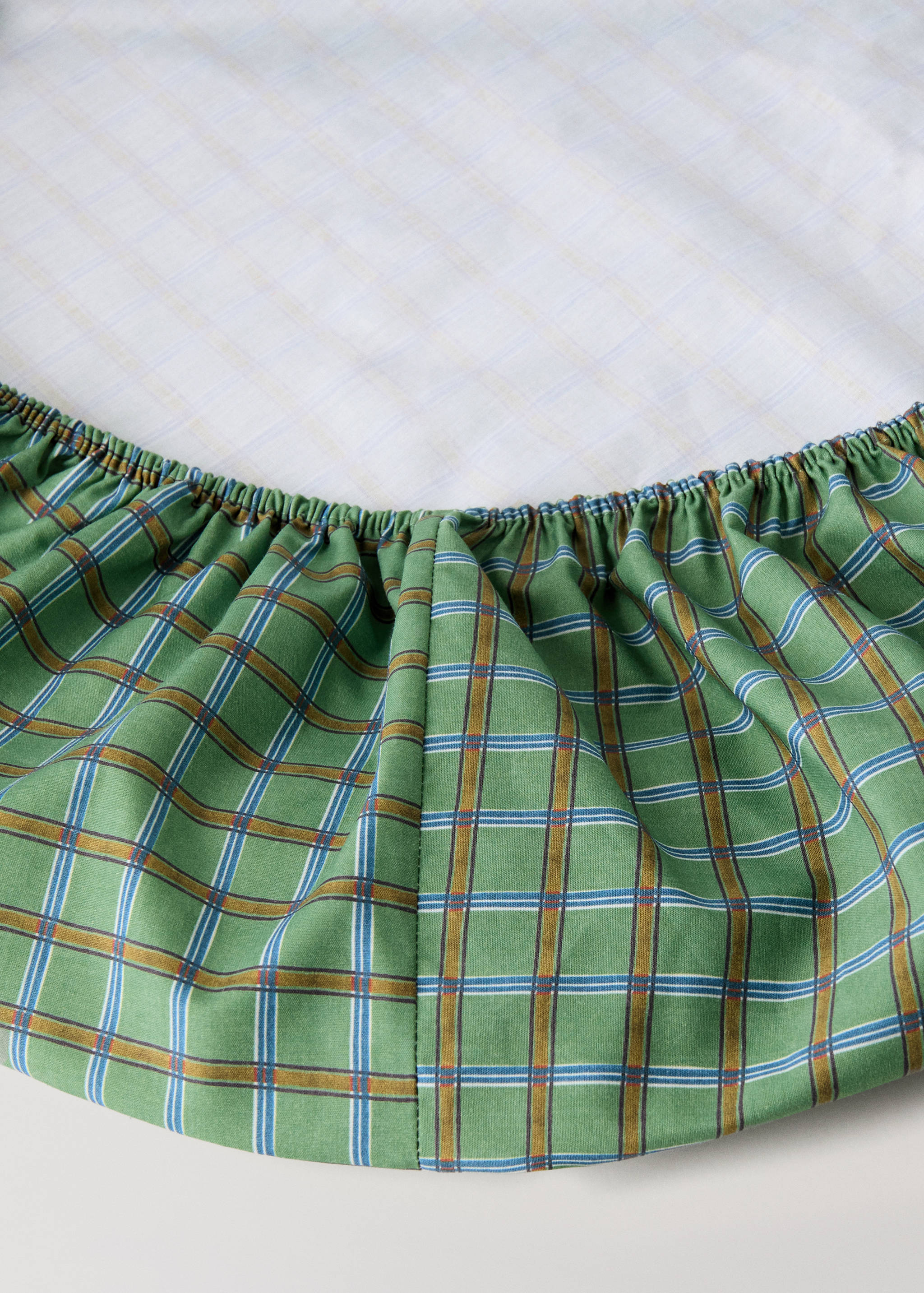 Drap-housse percale de coton à carreaux lit 90 cm - Détail de l'article 1