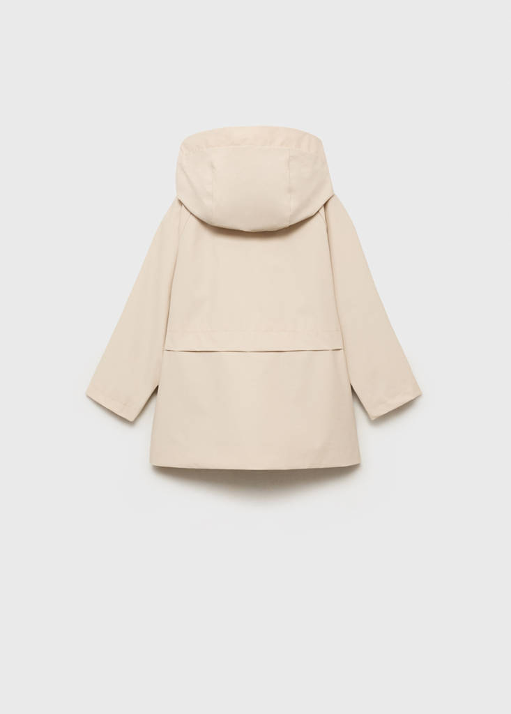 Rubberised parka with hood — Ecru