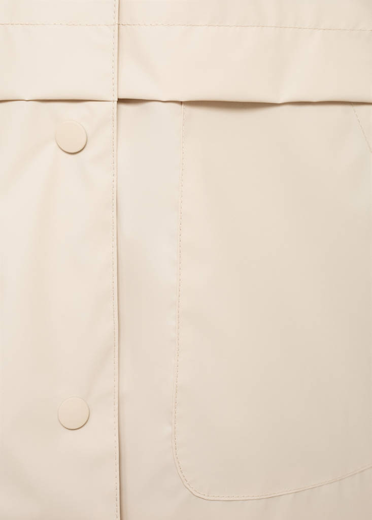 Rubberised parka with hood — Ecru