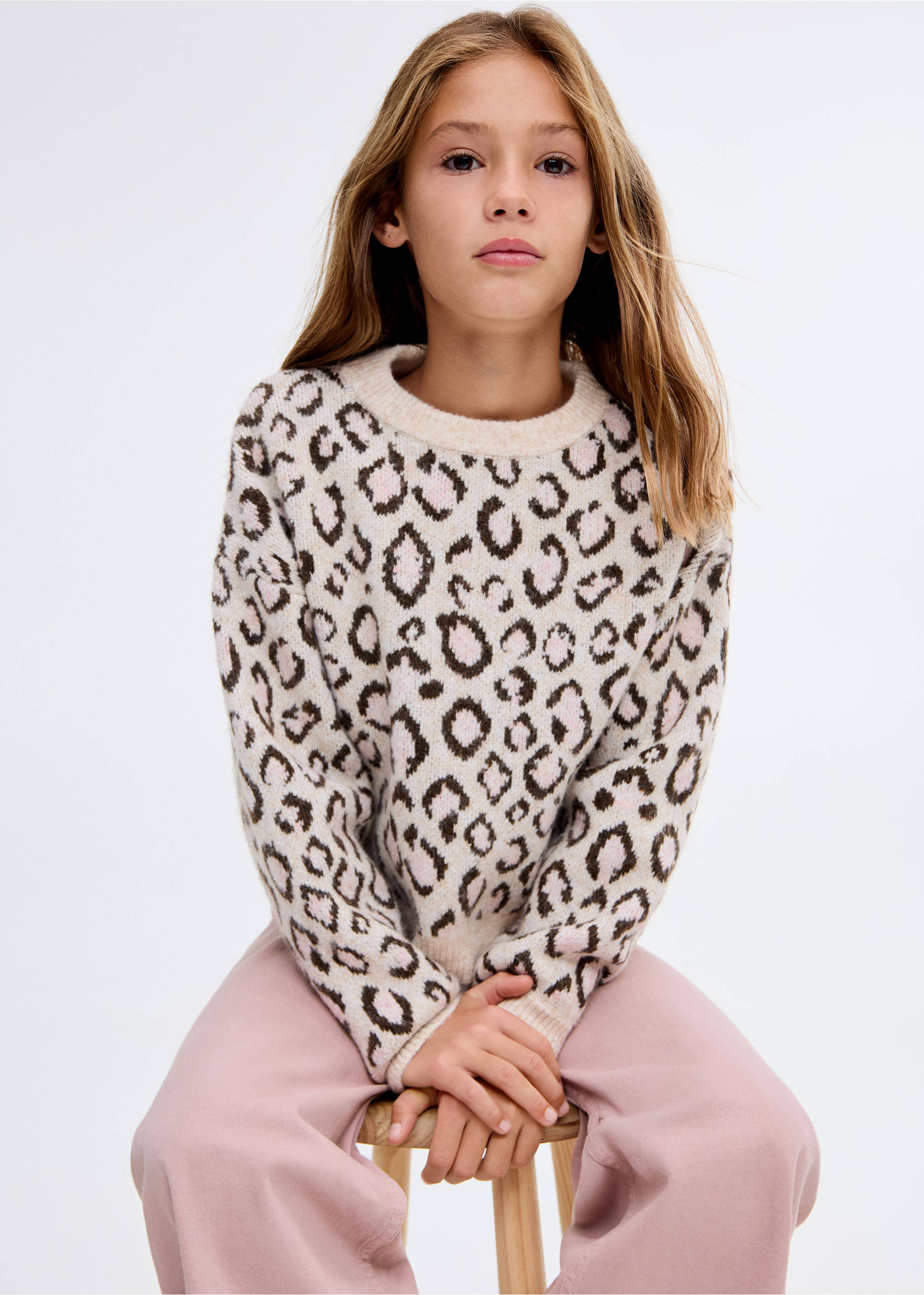 Jean wideleg revers effilochés - Plan moyen, Rose. Ref: 17082534-00.