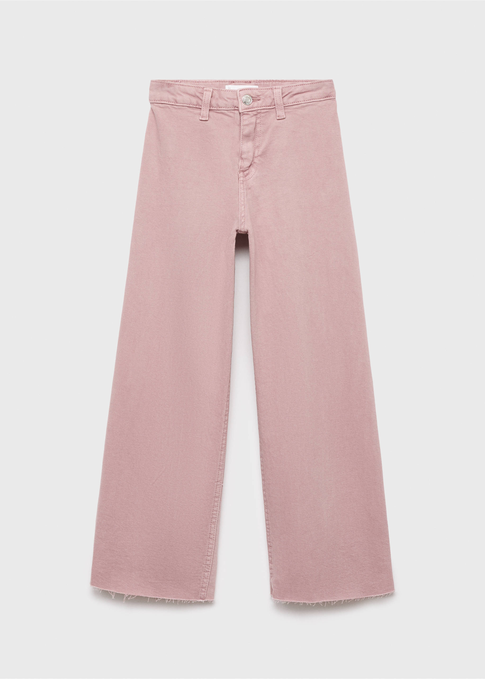 Jean wideleg revers effilochés - Article sans modèle, Rose. Ref: 17082534-00.