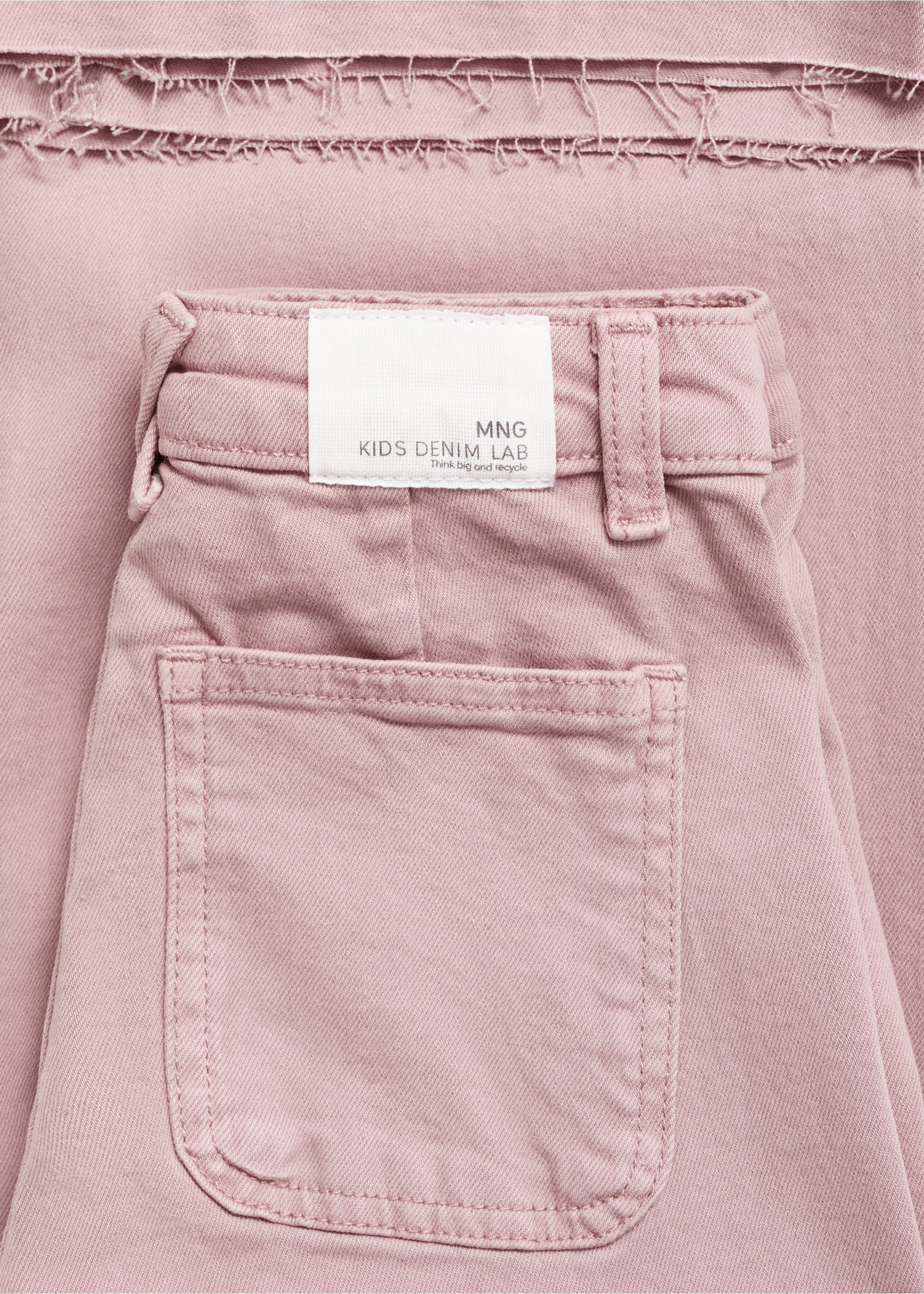 Jean wideleg revers effilochés - Détail de l'article 0, Rose. Ref: 17082534-00.