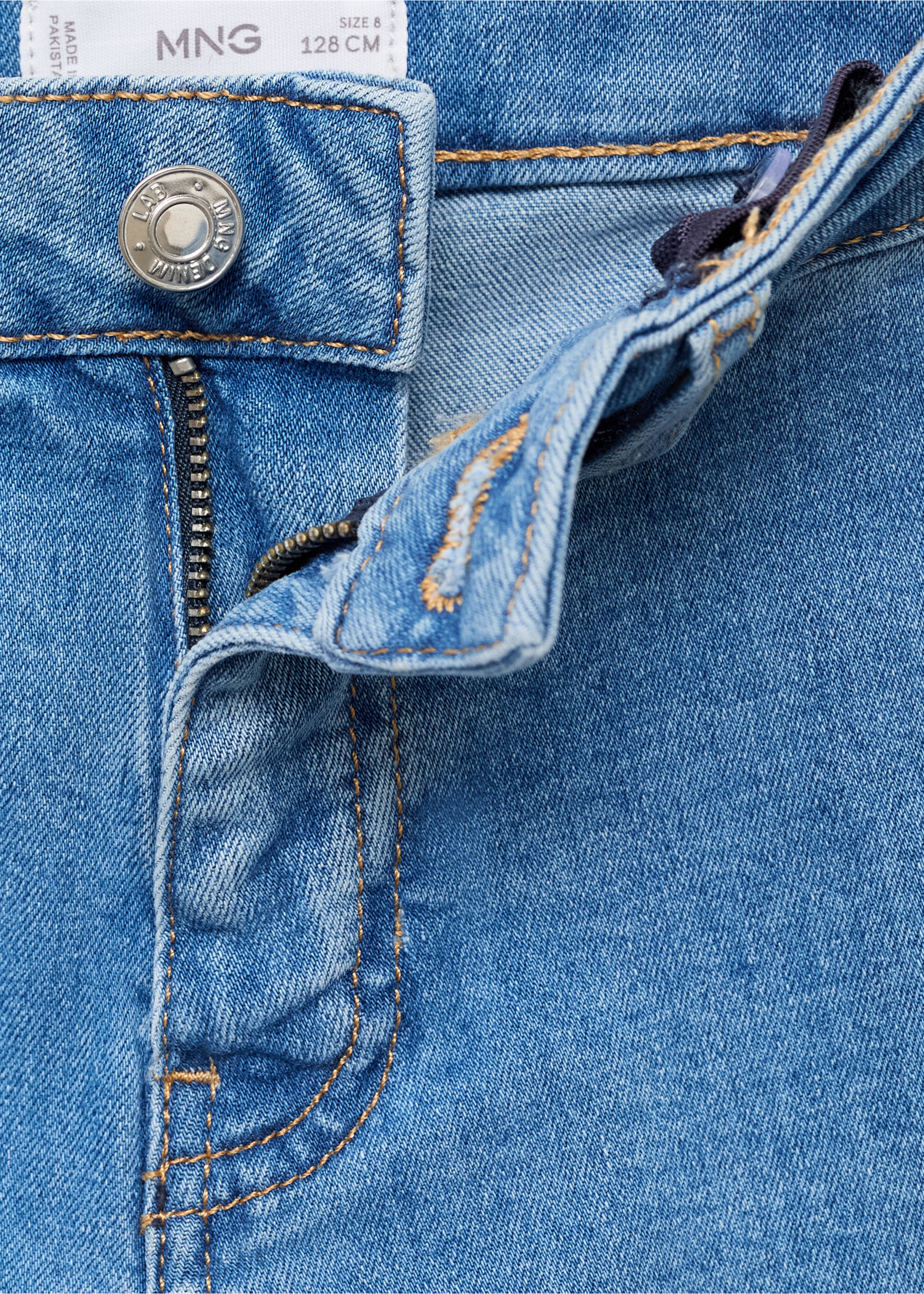 Jean wideleg revers effilochés - Détail de l'article 8, Bleu moyen. Ref: 17082534-00.