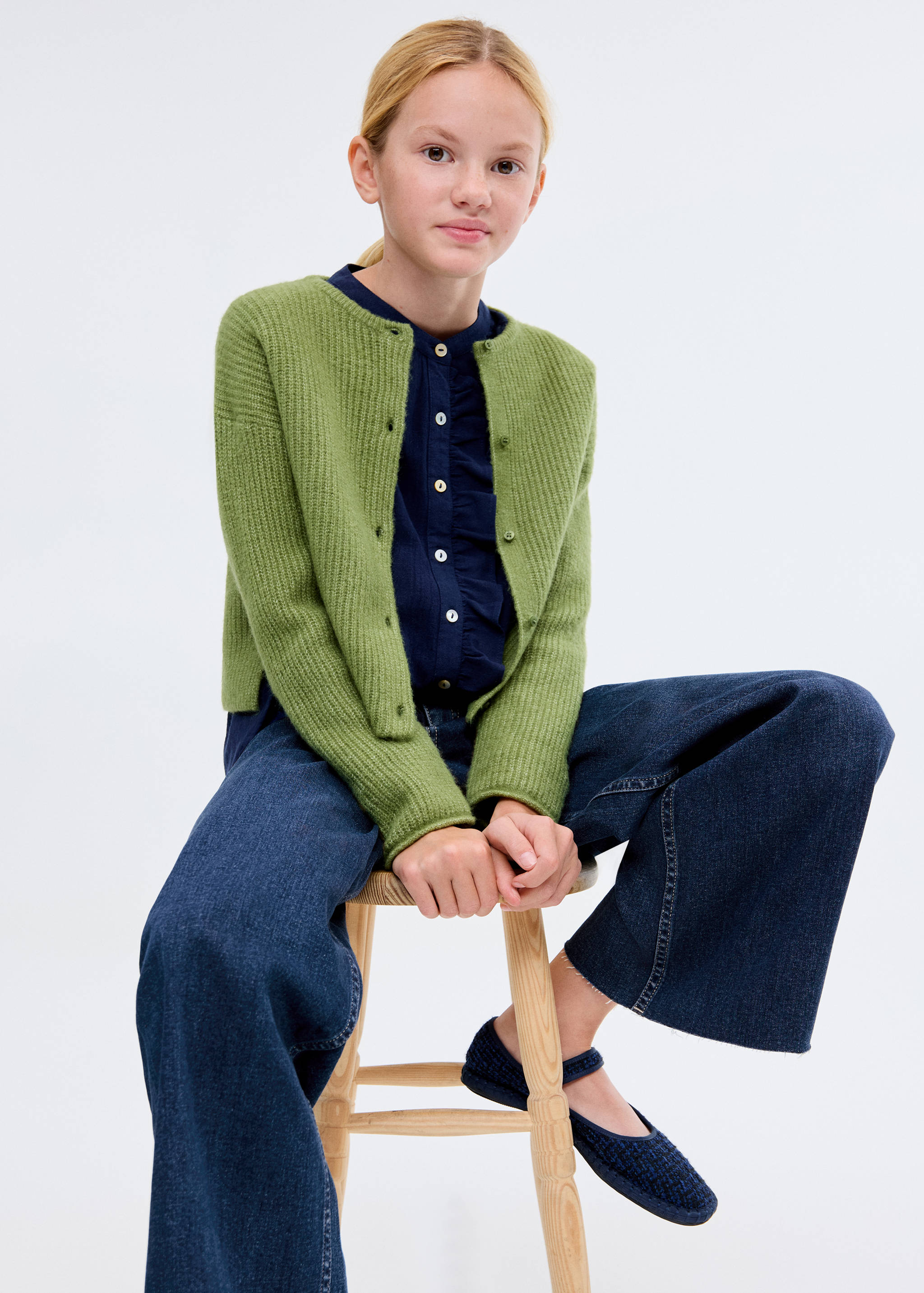 Wideleg low frayed hem jeans - Details of the article 2