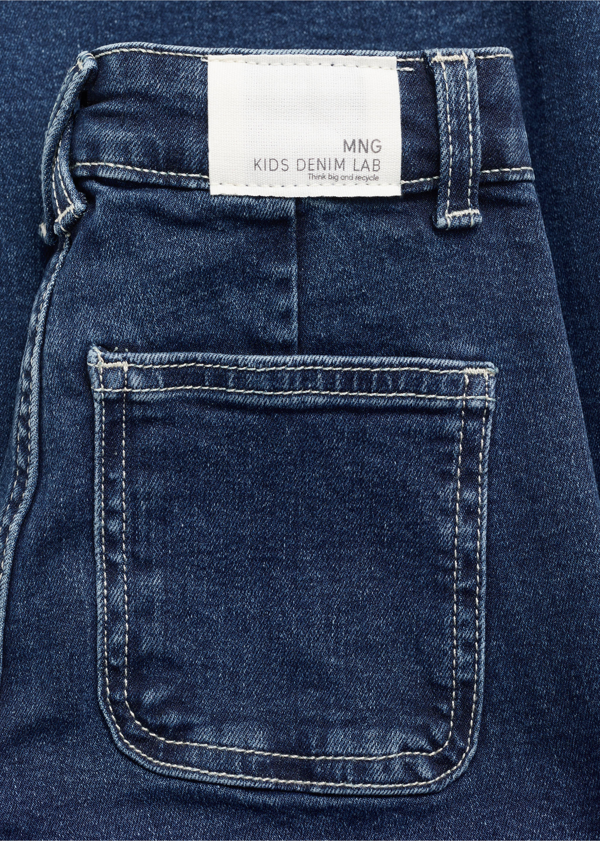 Jean wideleg revers effilochés - Détail de l'article 0, Bleu foncé. Ref: 17082534-00.