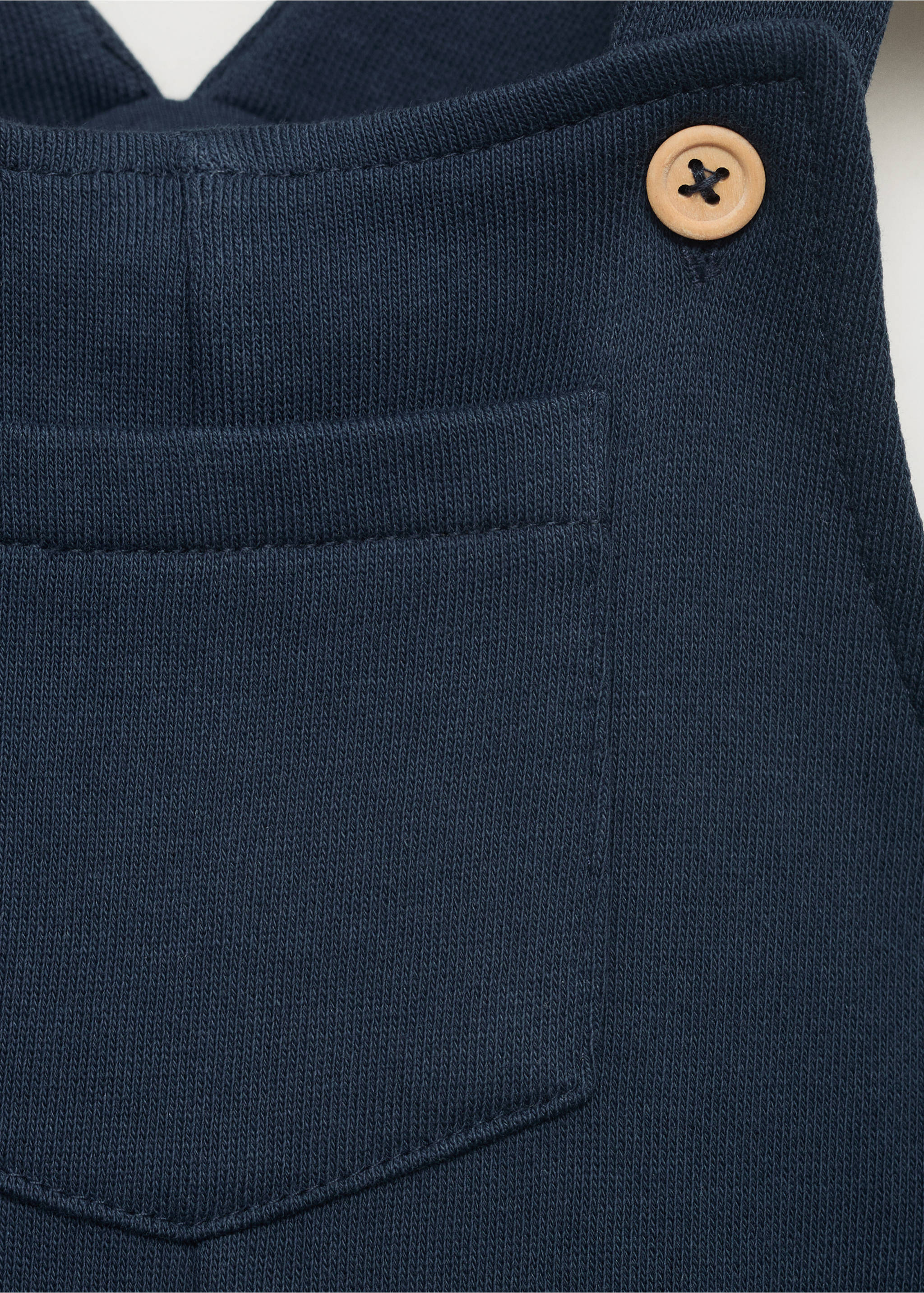Long cotton dungarees - Details of the article 8, Navy. Ref: 17082538-00.
