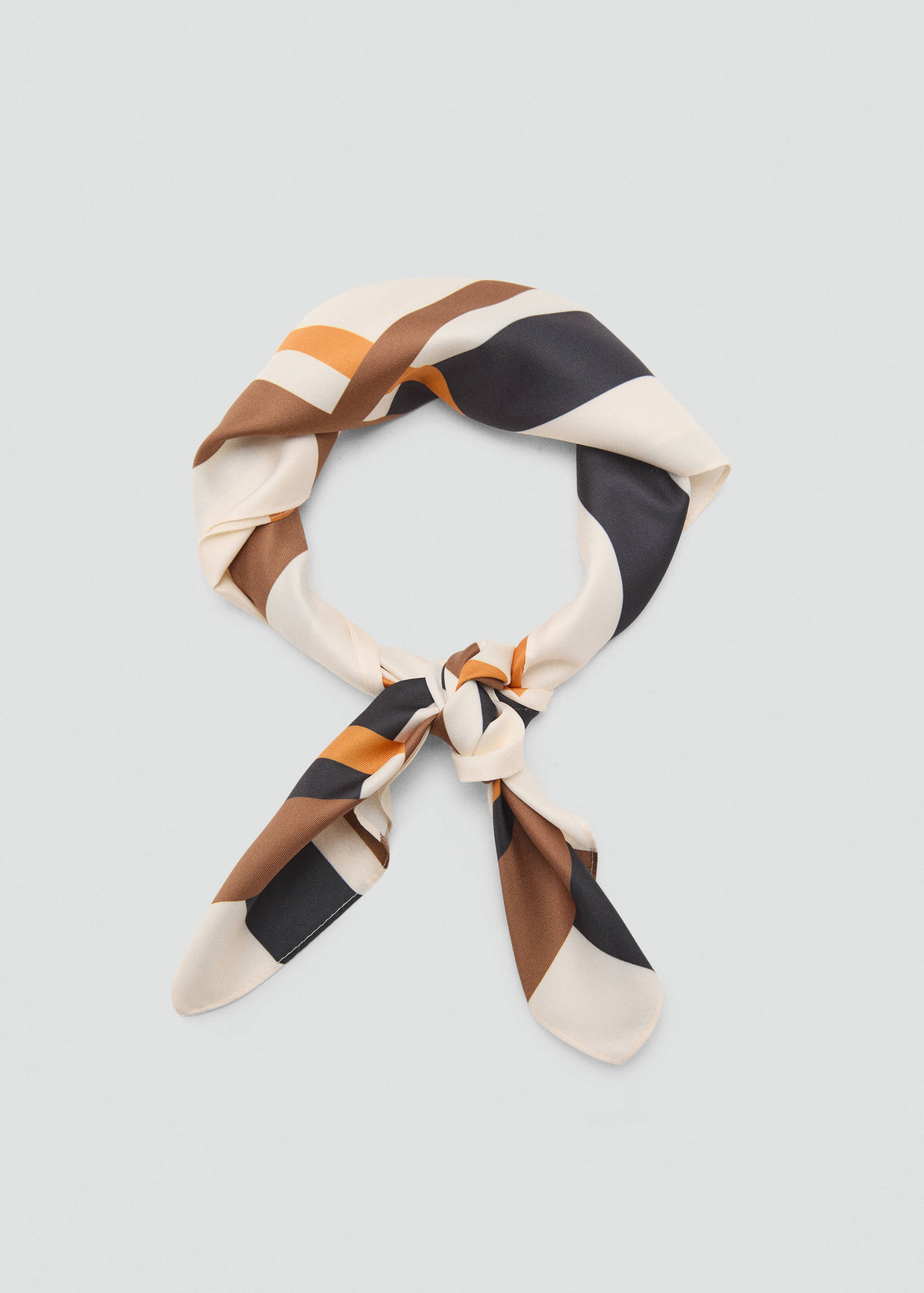 Striped satin scarf - Details of the article 1