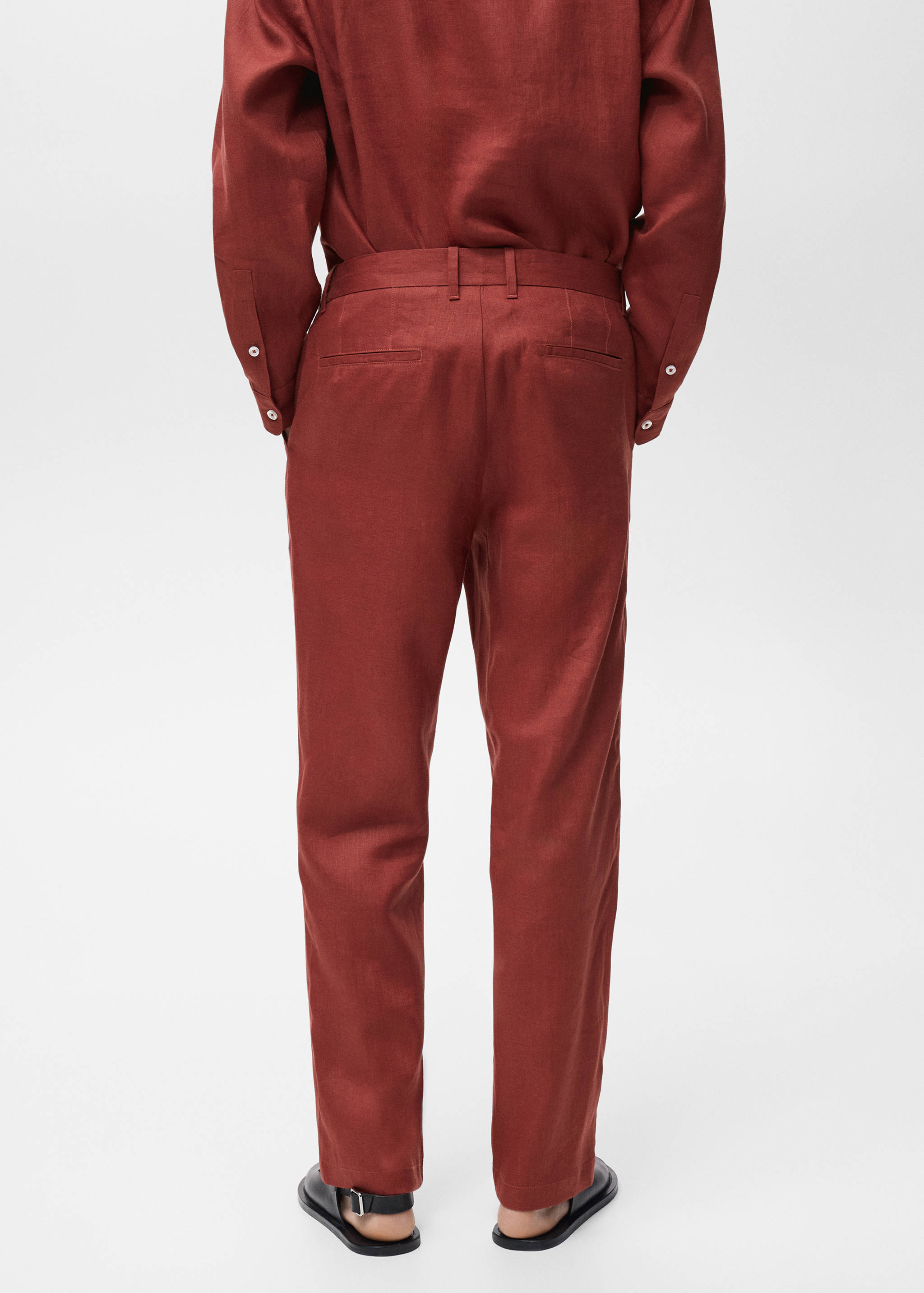 Pantalon 100 % lin taille élastique - Verso de l’article