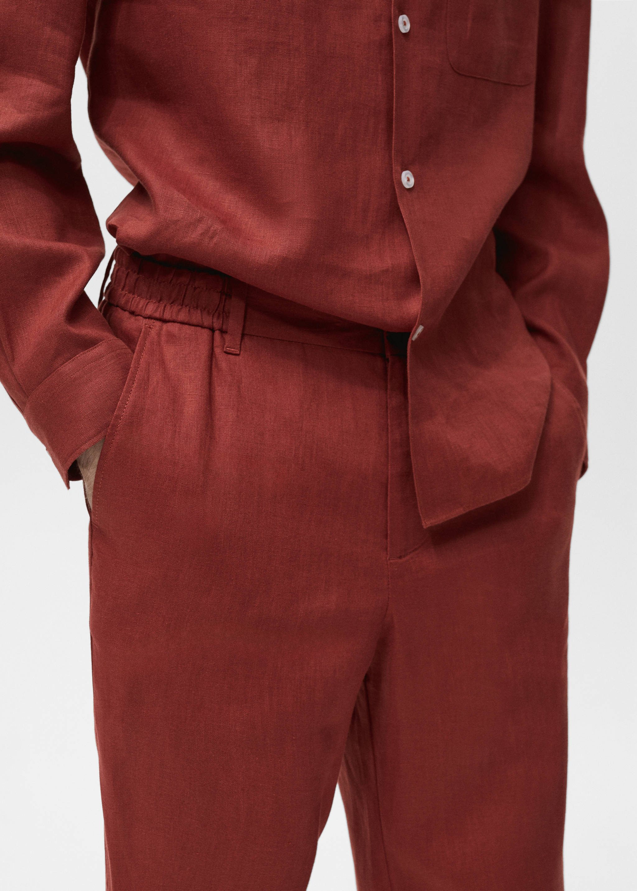 Pantalon 100 % lin taille élastique - Détail de l'article 1