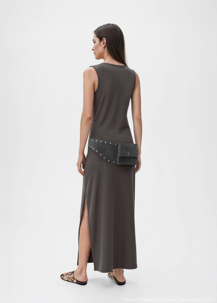 Long knitted dress — Charcoal