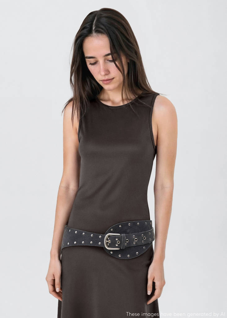 Long knitted dress — Charcoal