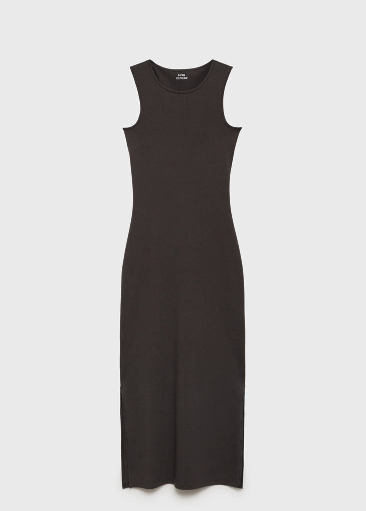 Long knitted dress — Charcoal