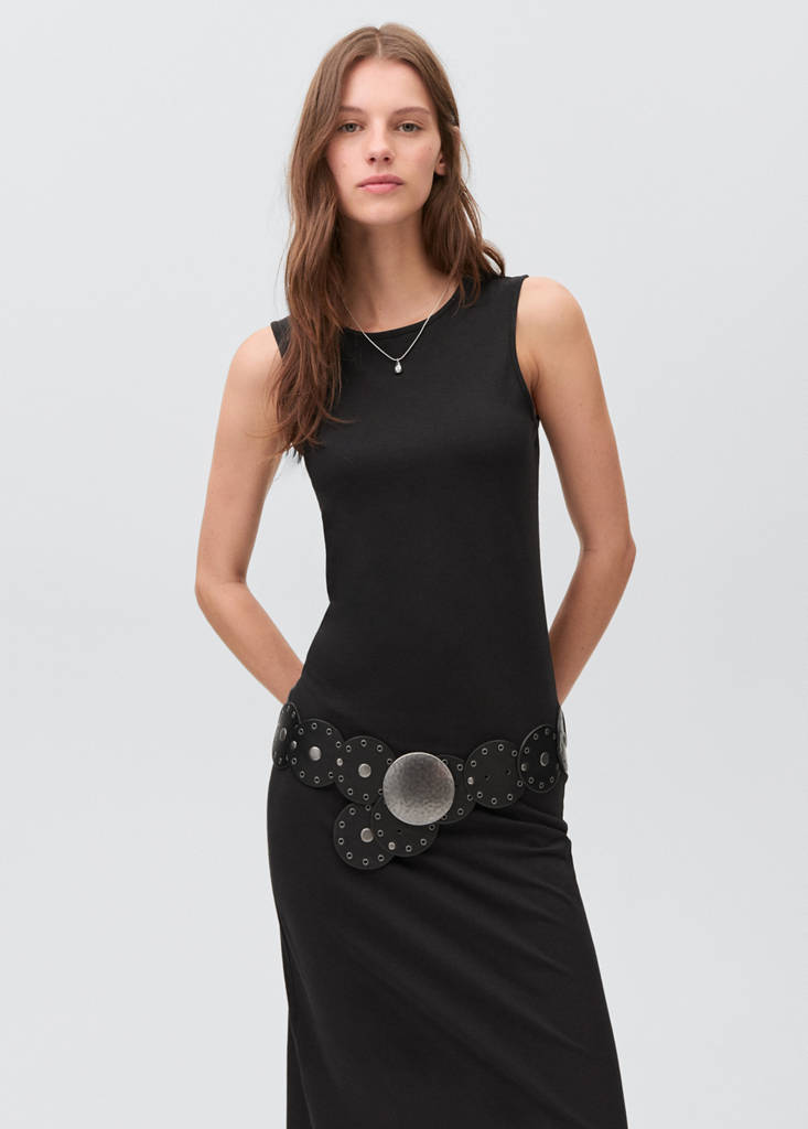 Long knitted dress — Black