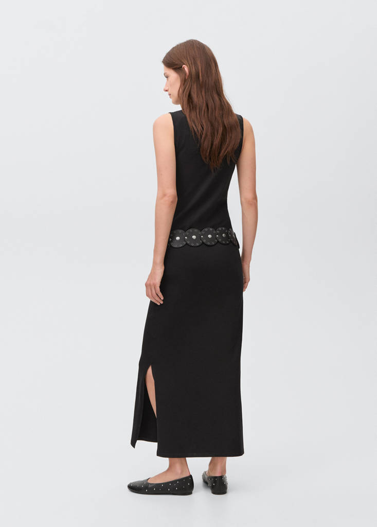 Long knitted dress — Black