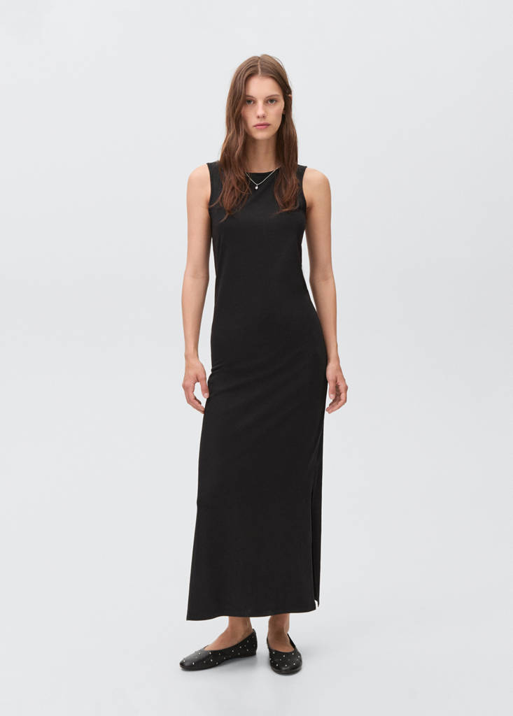 Long knitted dress — Black