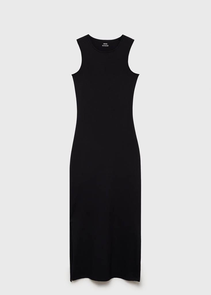 Long knitted dress — Black