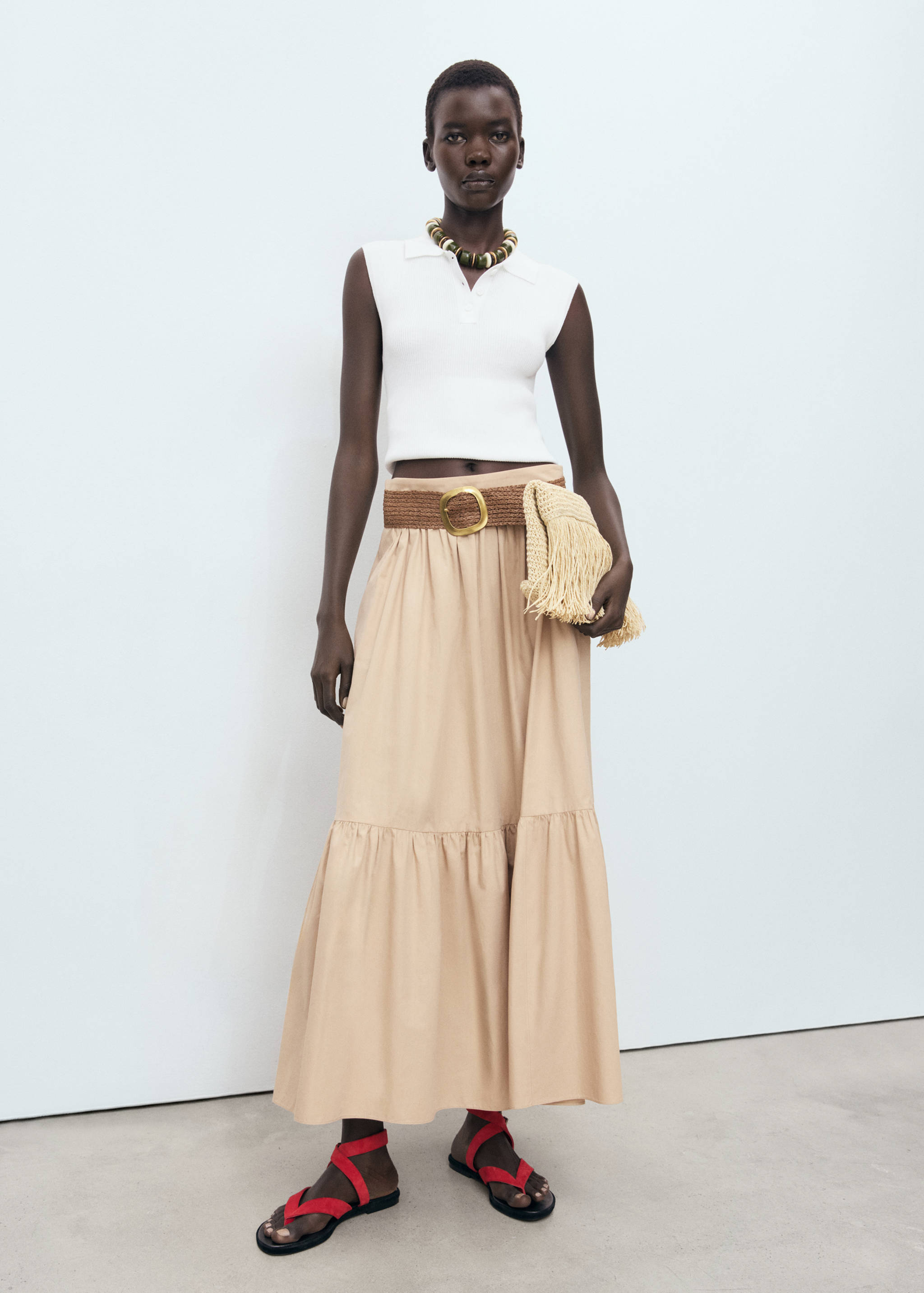 Polo-neck knitted top - General plane