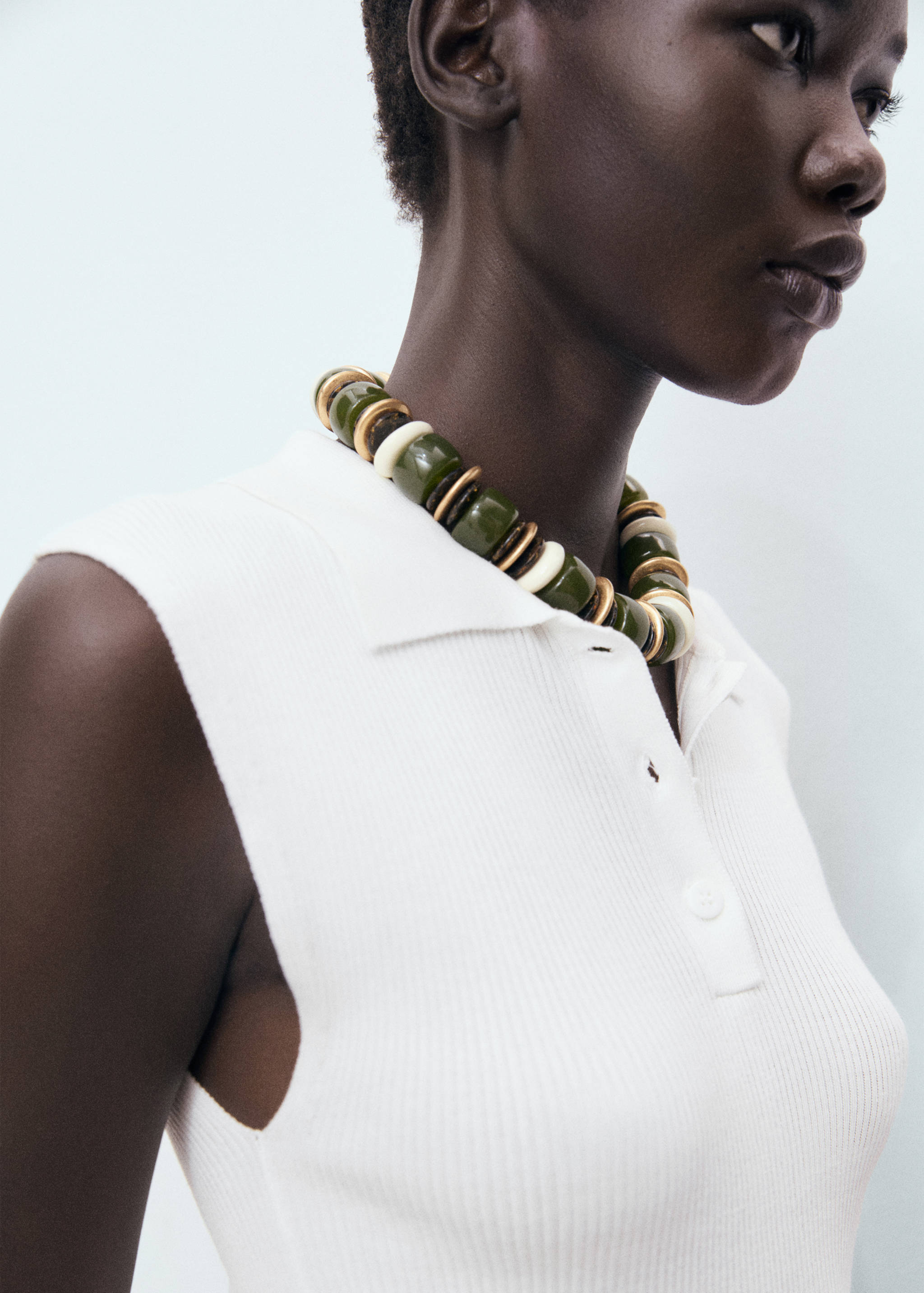 Polo-neck knitted top - Details of the article 1