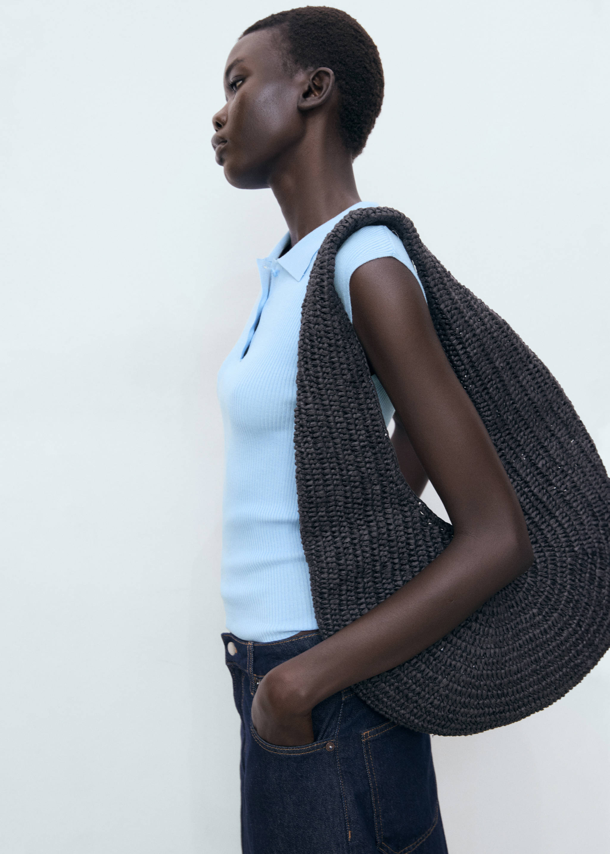 Polo-neck knitted top - Details of the article 2