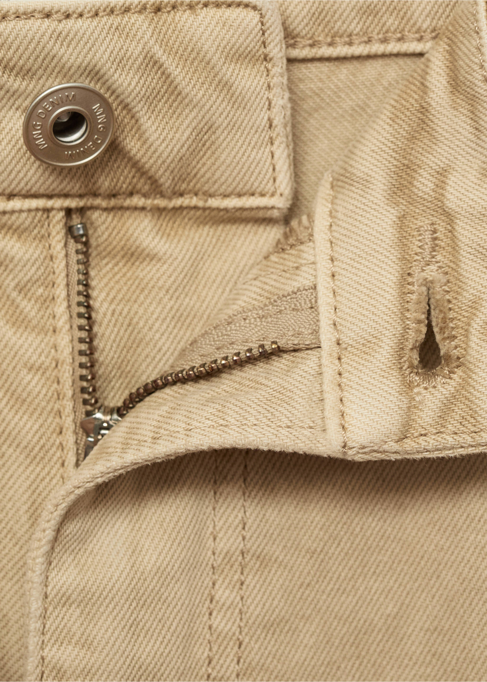 Denim relaxed-fit bermuda shorts - Details of the article 0, Beige. Ref: 17082899-00.