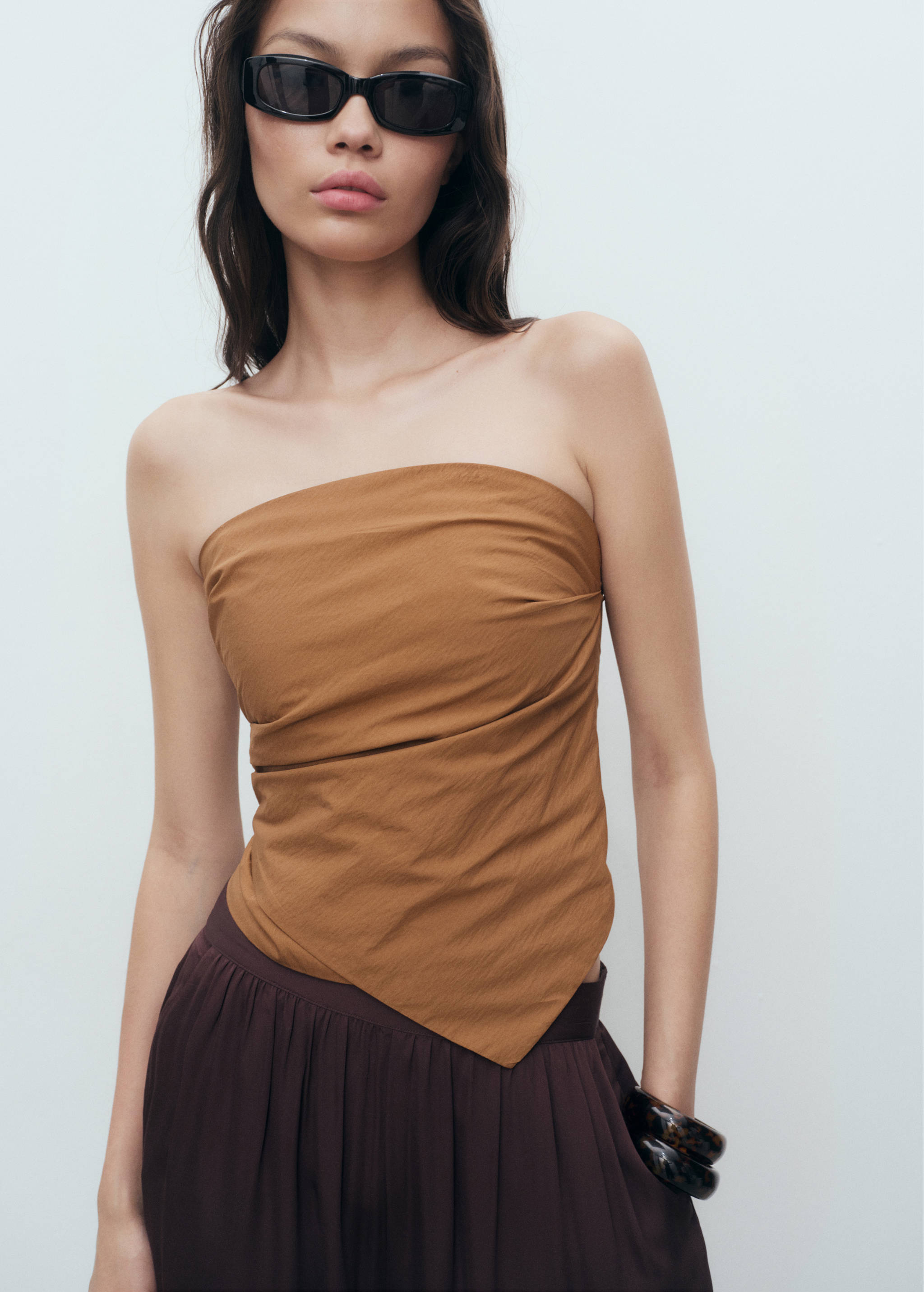 Asymmetrical strapless top - Medium plane