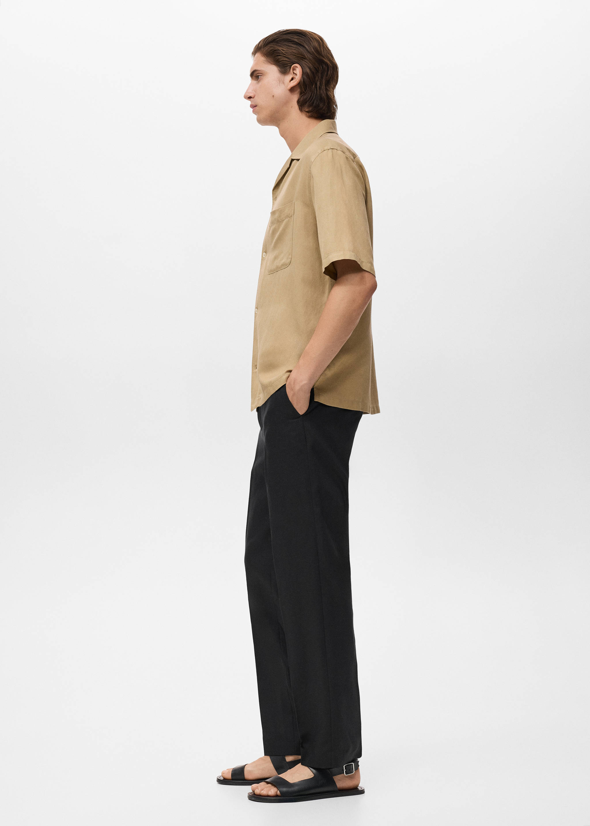 Straight-leg pants in a linen and lyocell blend - Details of the article 2