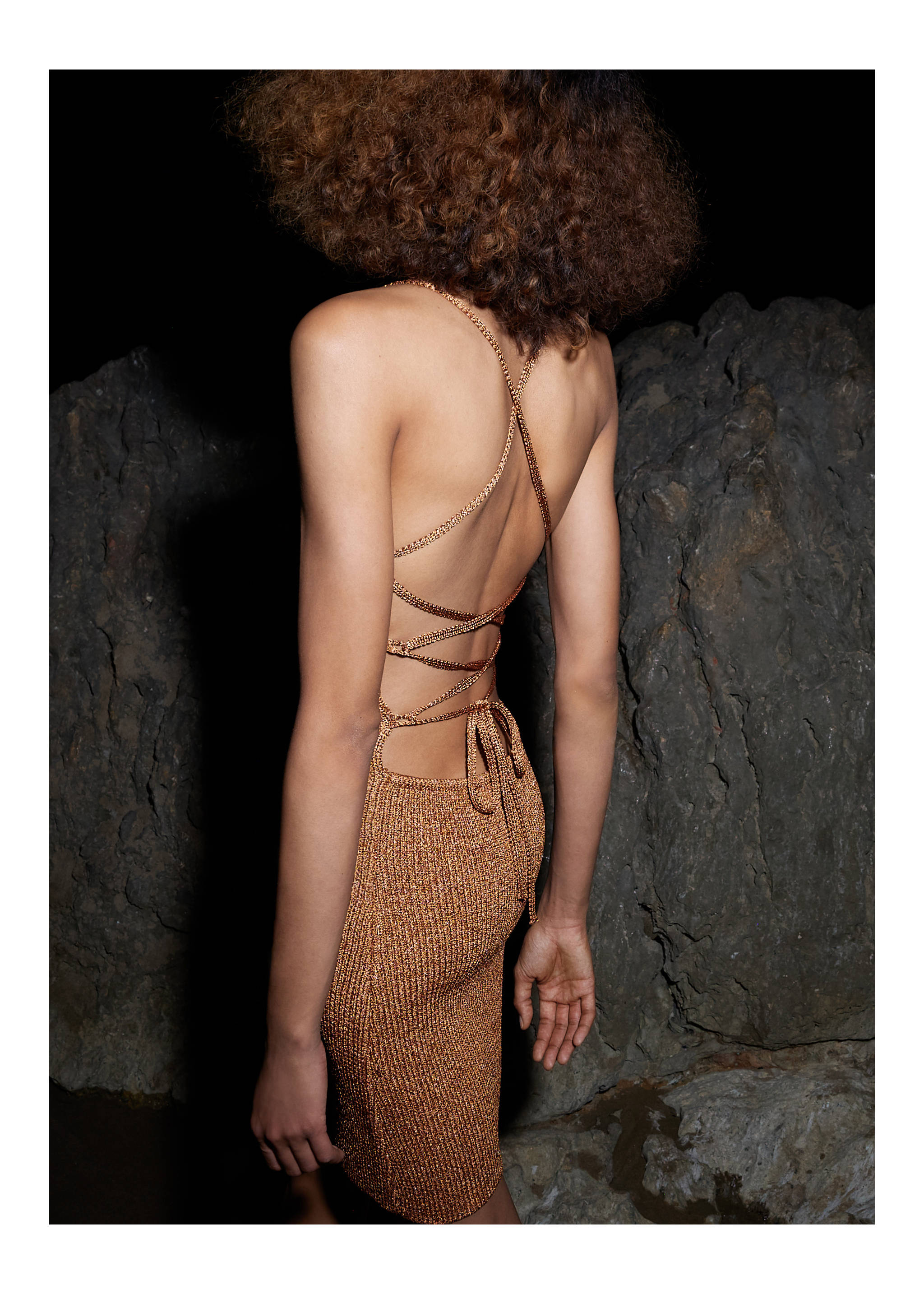 Vestido lúrex espalda cruzada - Detalle del artículo 6, Cobre. Ref: 17082902-00.