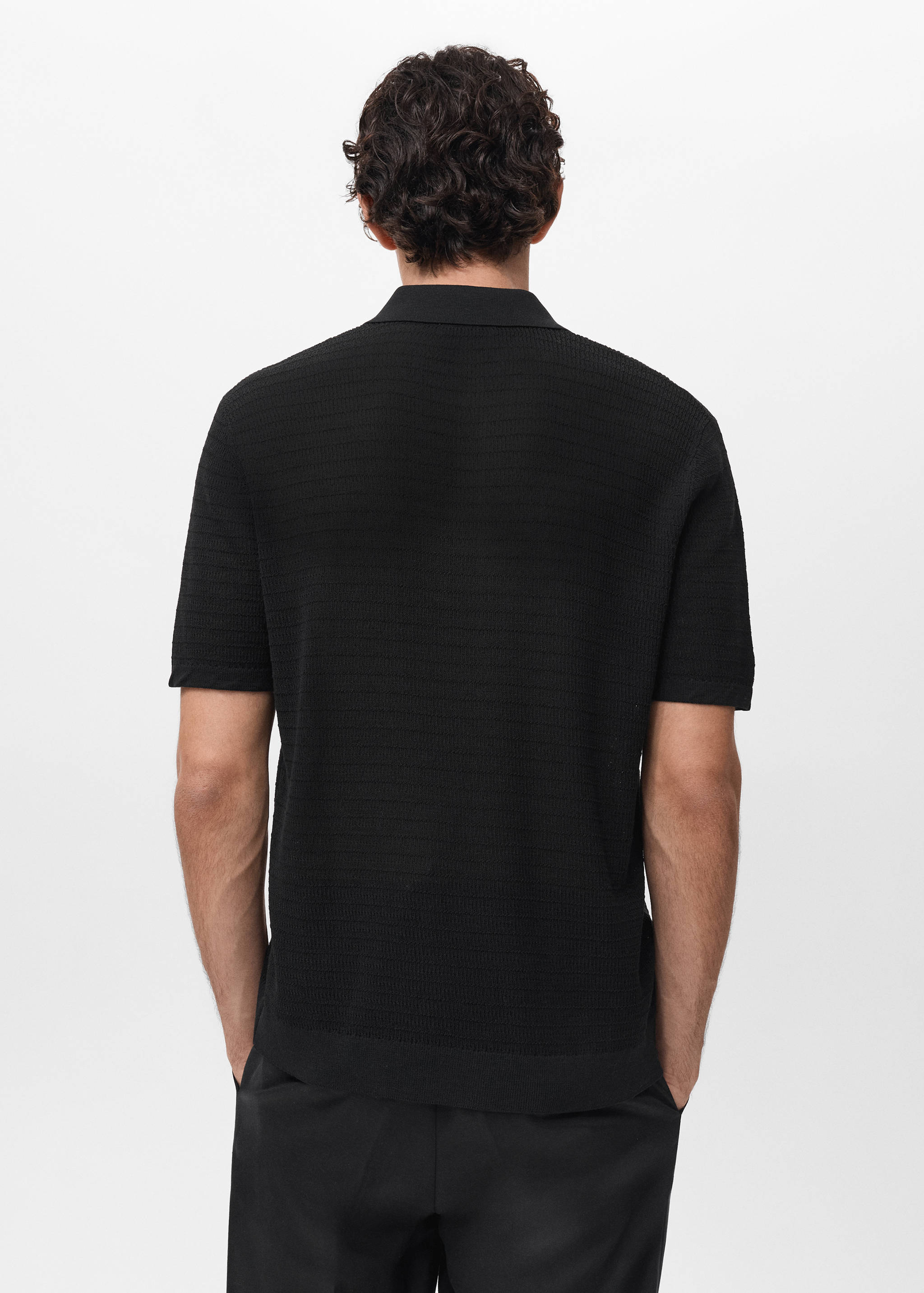 Fine-knit cotton polo shirt - Reverse of the article
