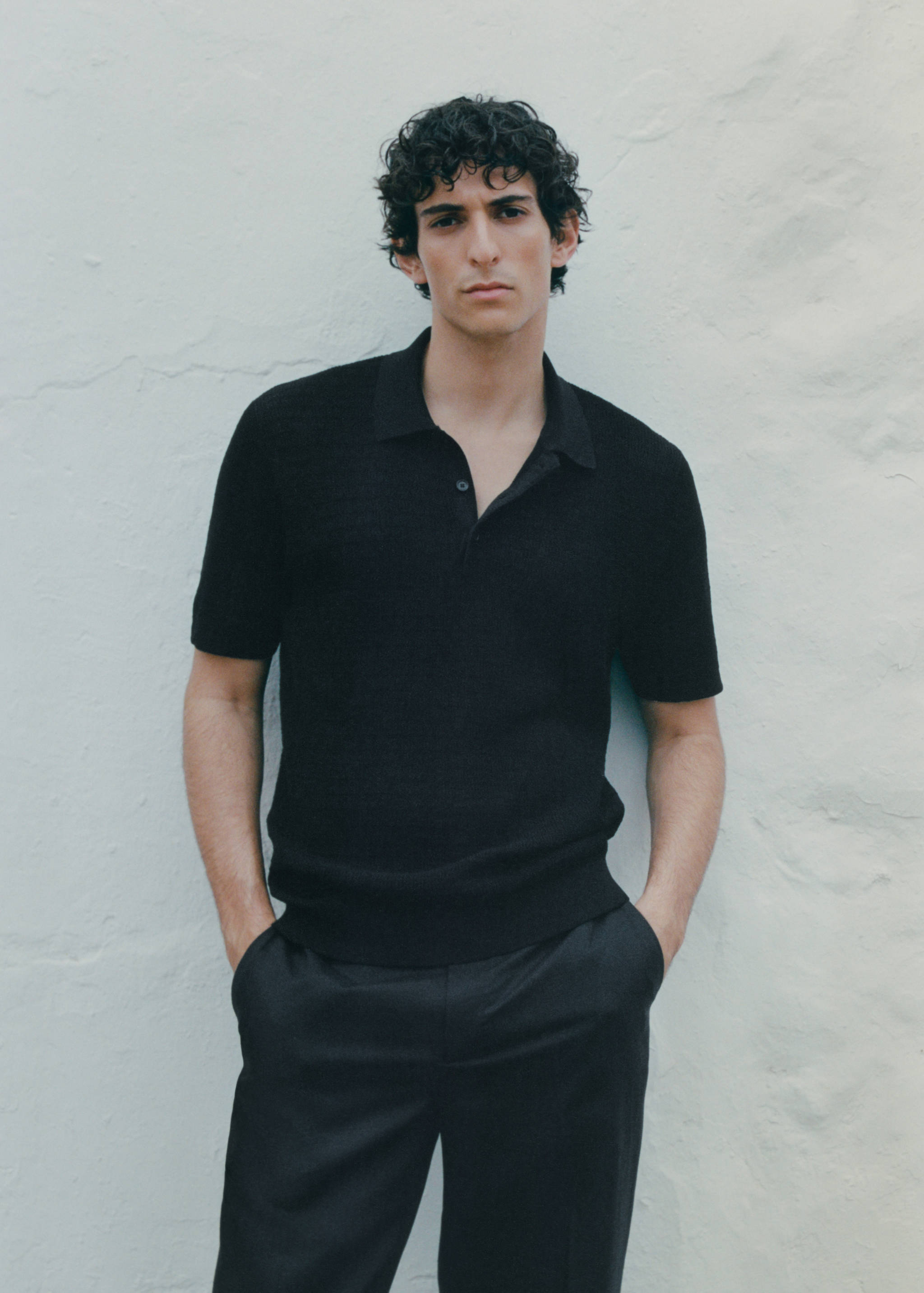 Fine-knit cotton polo shirt - Details of the article 3